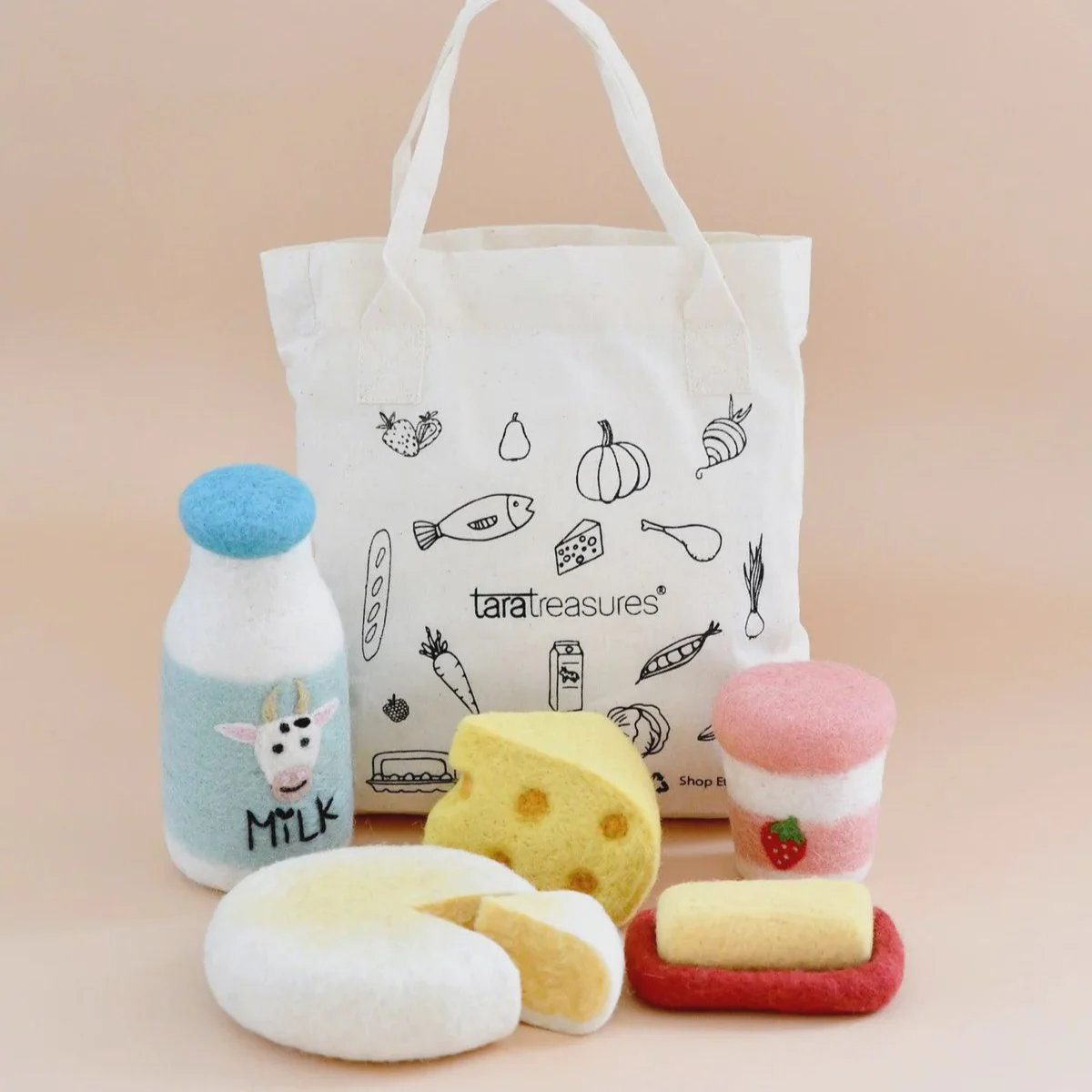 Felt Food Groups Play Food - Dairy