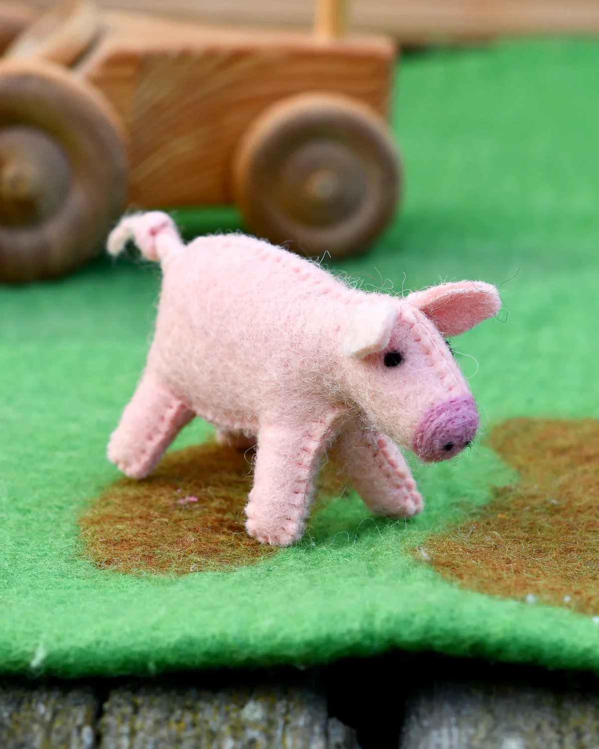 Felt Pig Farm Animal Toy - Image 3
