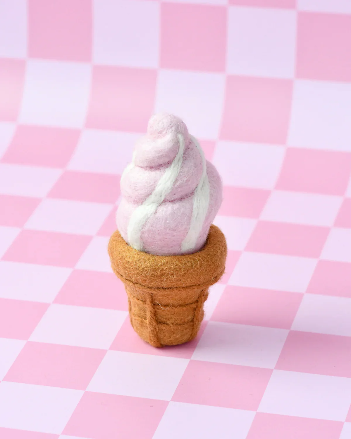 Felt Strawberry Soft Serve Ice Cream - Image 3