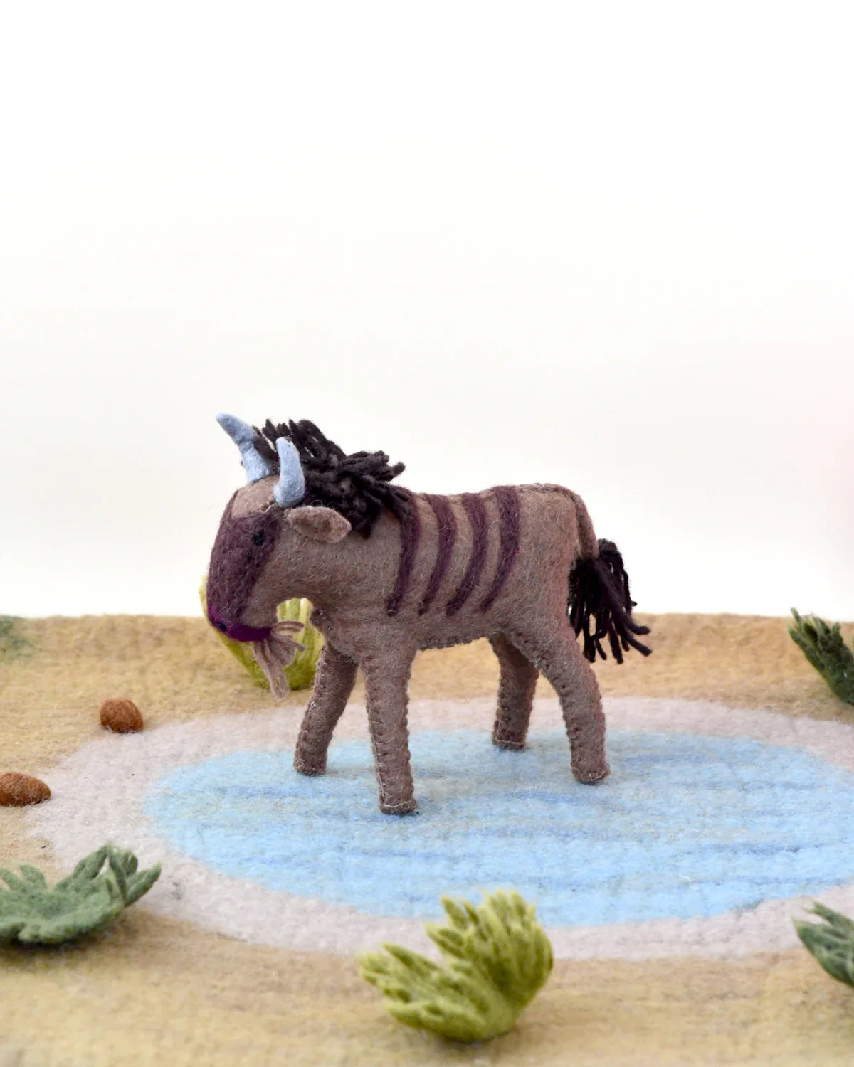 Felt Wildebeest Soft Toy for Safari Play - Image 2