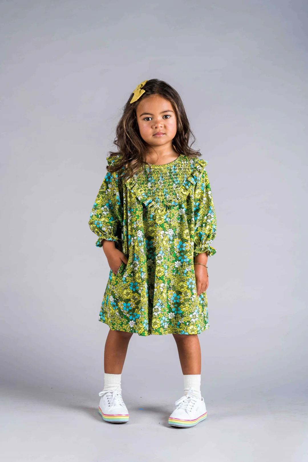 Rock Your Baby Yellow Ditsy Floral Dress - Image 3