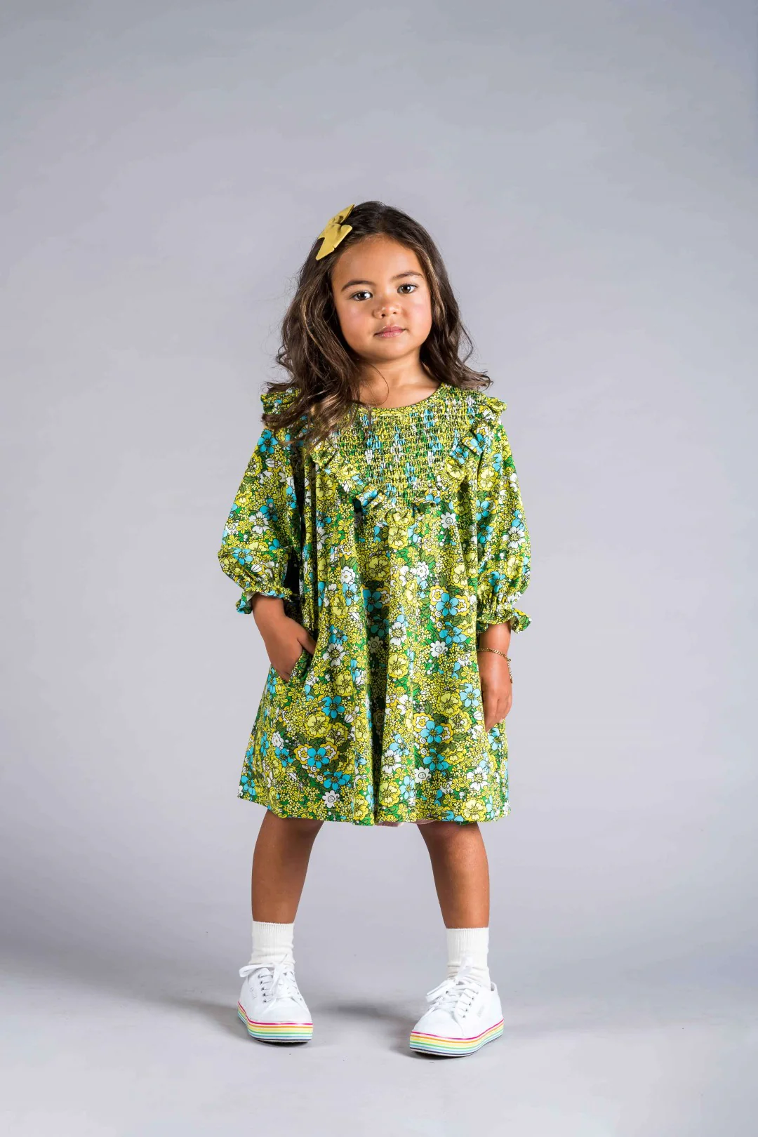 Rock Your Baby Yellow Ditsy Floral Dress - Image 4