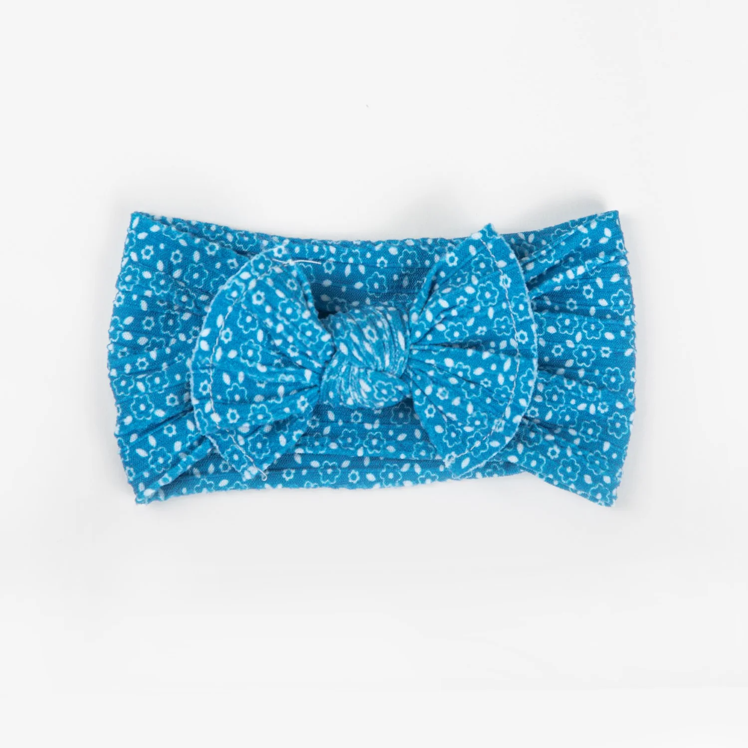 Ayla Wide Bow Headband - Blue Floral - Image 2