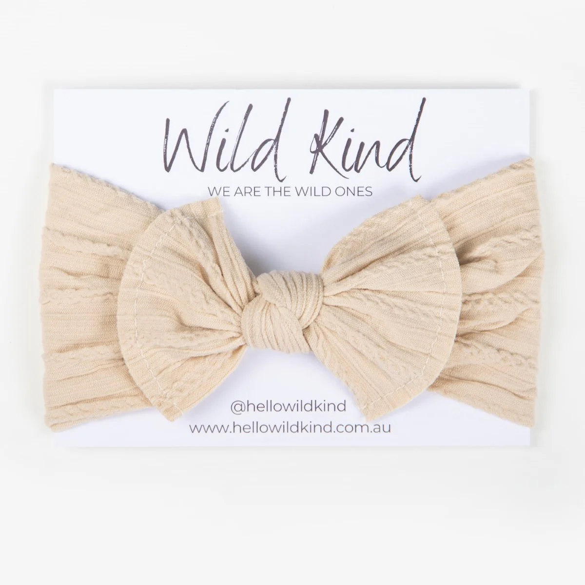 Ayla Wide Bow Headband - Champagne