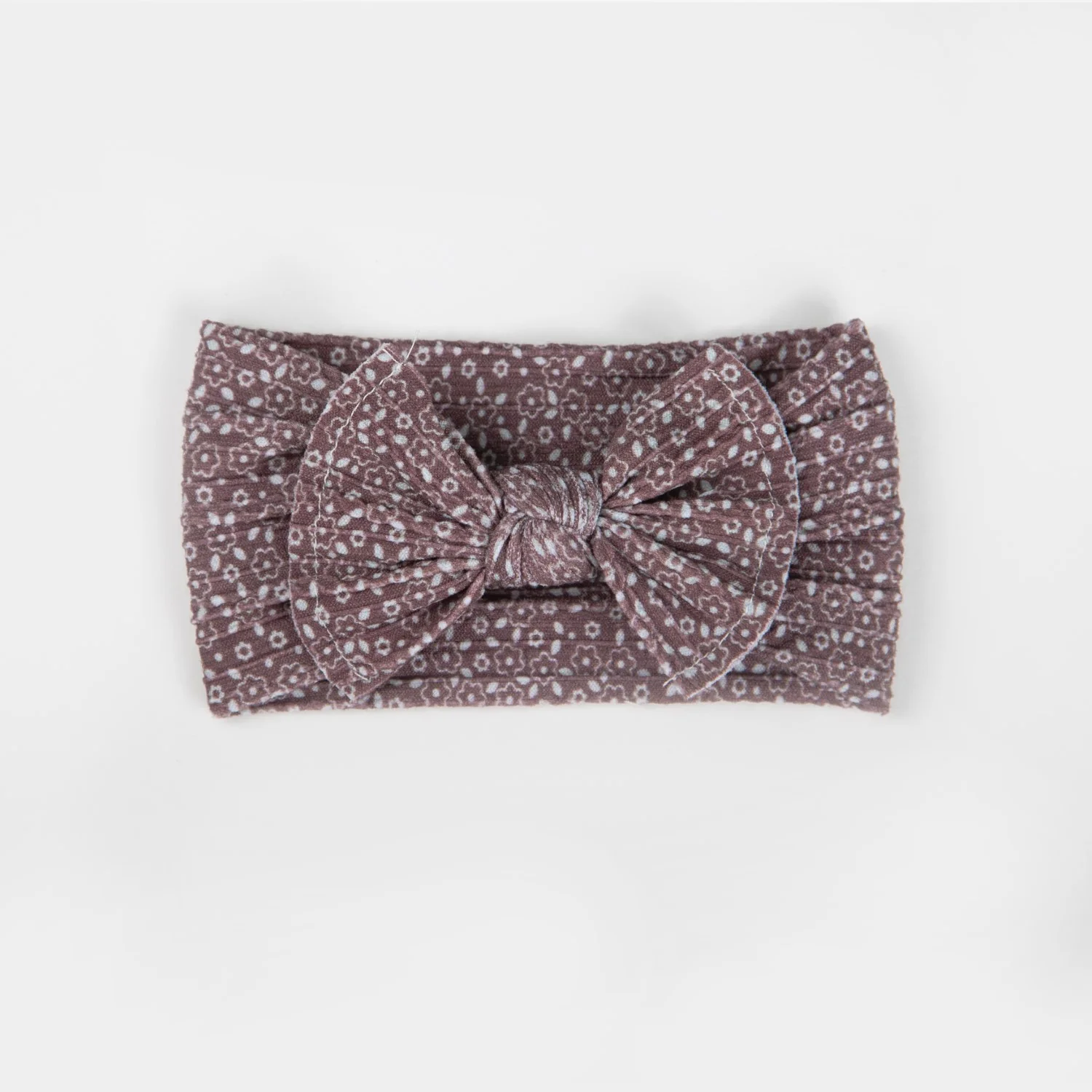 Ayla Wide Bow Headband - Mauve Floral - Image 2