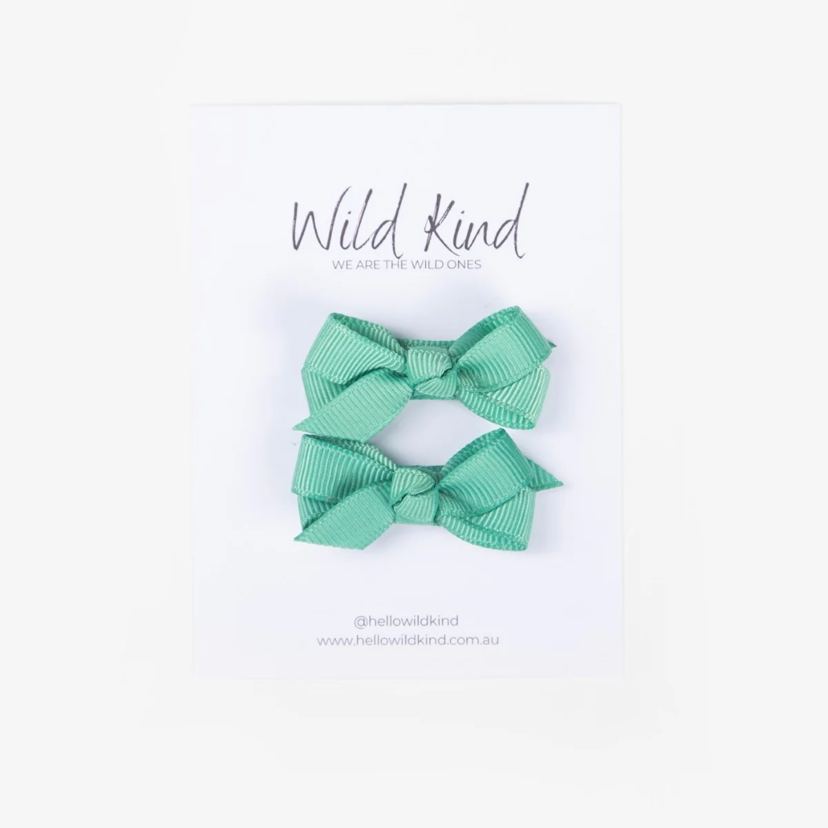 Olivia Small Bow Clips - Spearmint