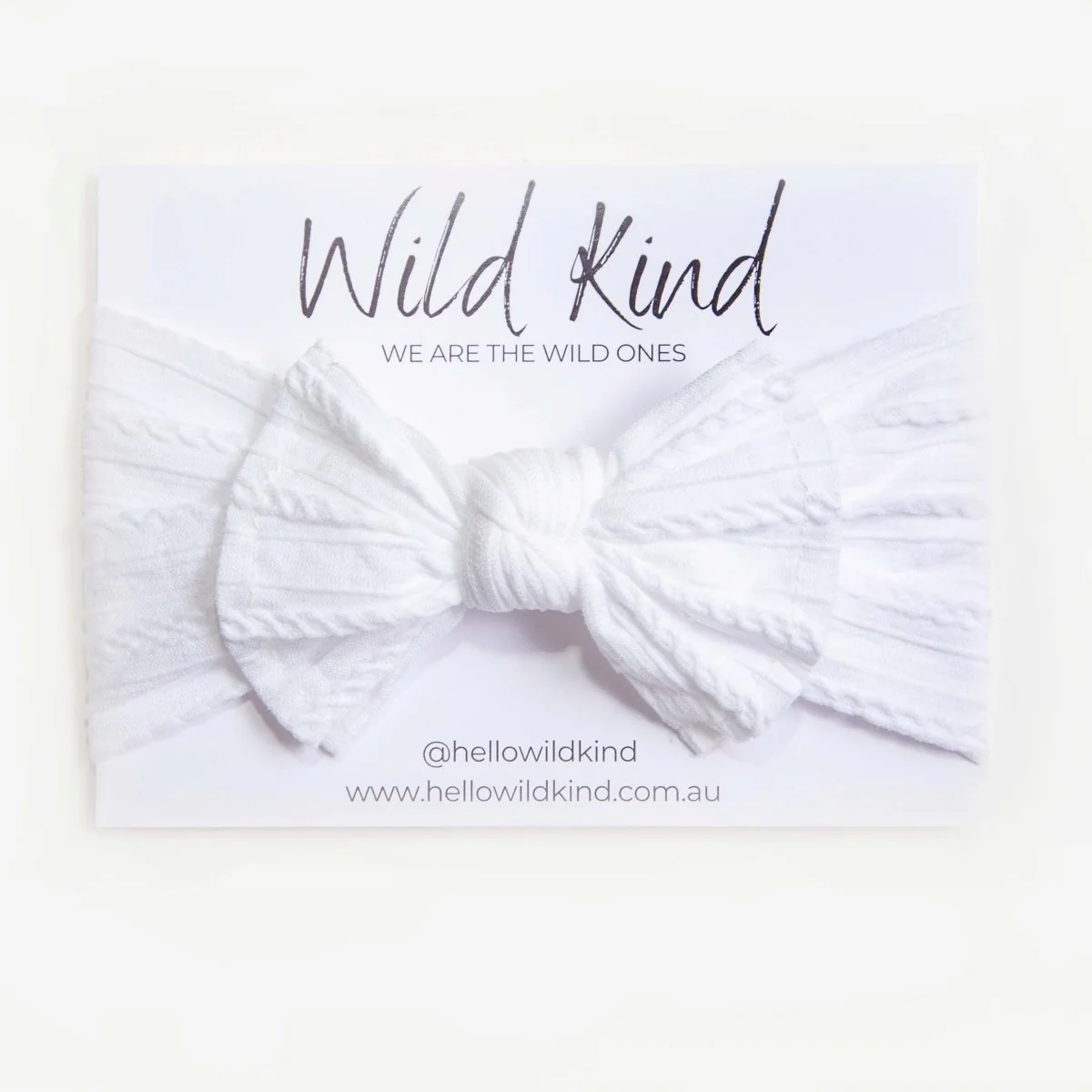 Ayla Wide Bow Headband - Snow
