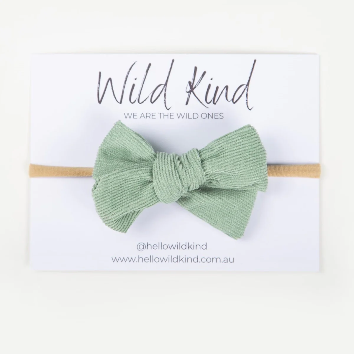 Florence Cord Bow Headband - Sage