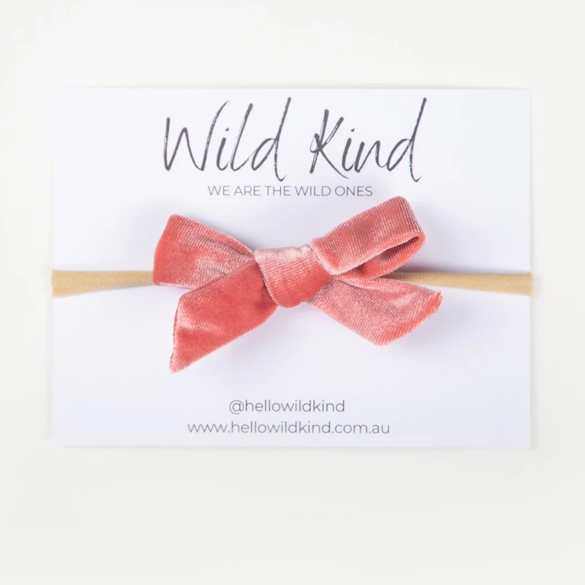 Hazel Velour Bow Headband - Rose