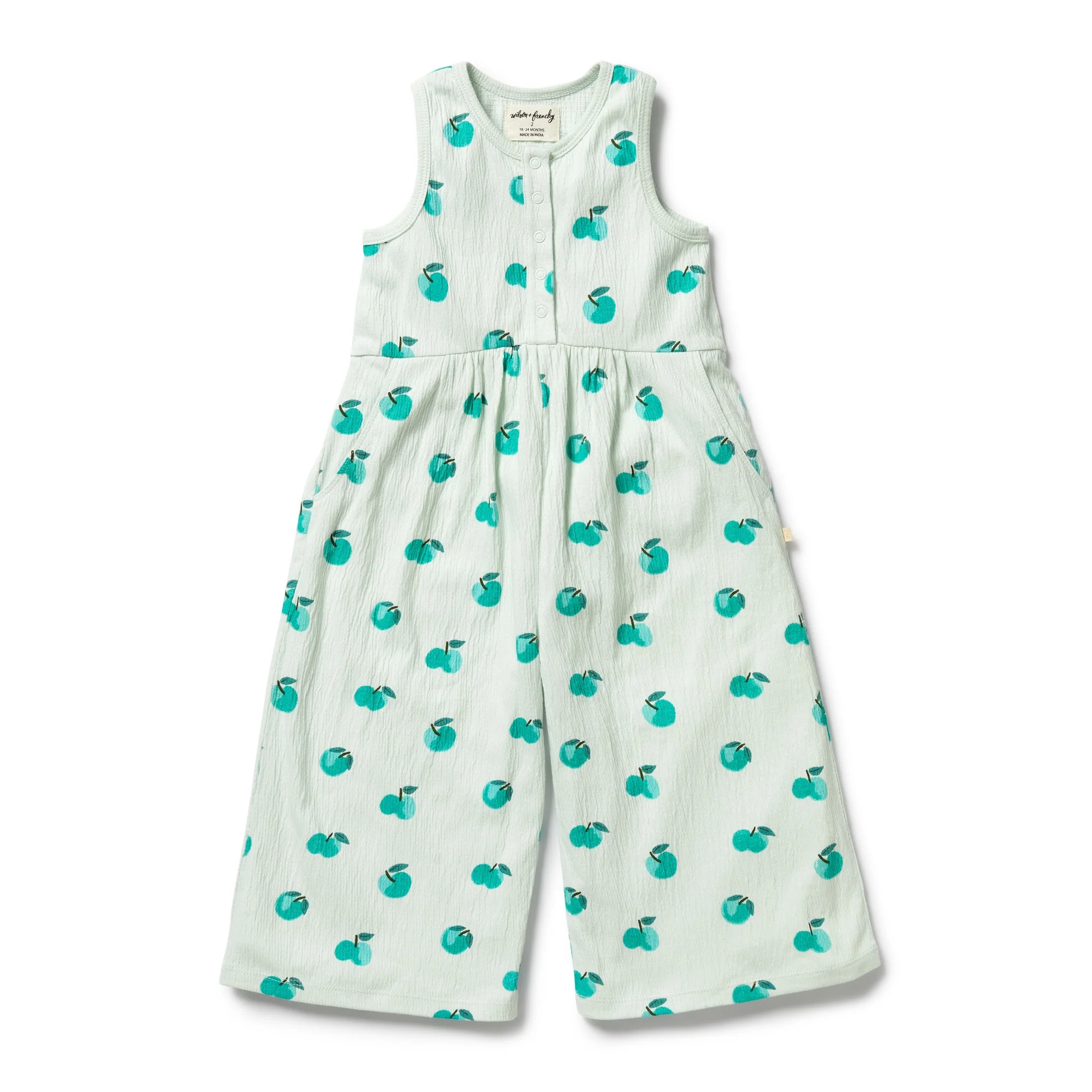 Organic Crinkle Jumpsuit - Apple Papple