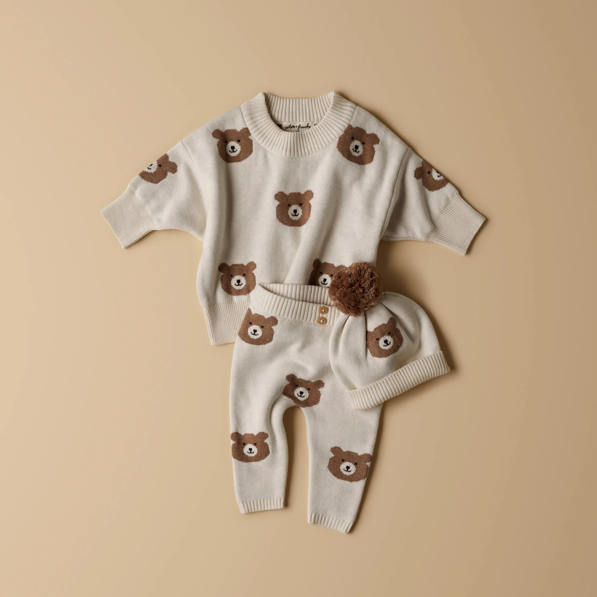 Organic Knitted Jacquard Legging - Beary Cute - Image 2