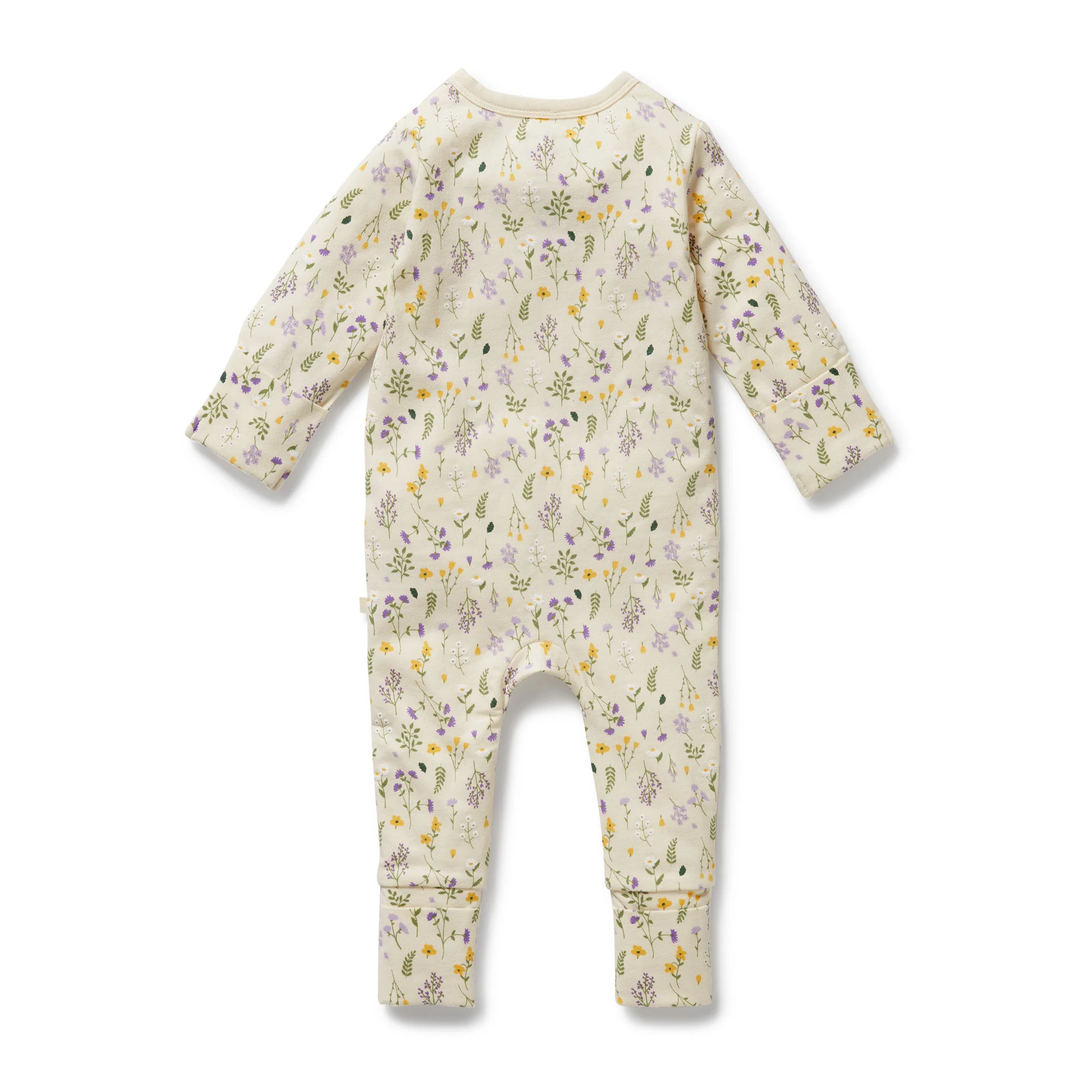 Bella Floral Organic Zipsuit with Feet - Image 5