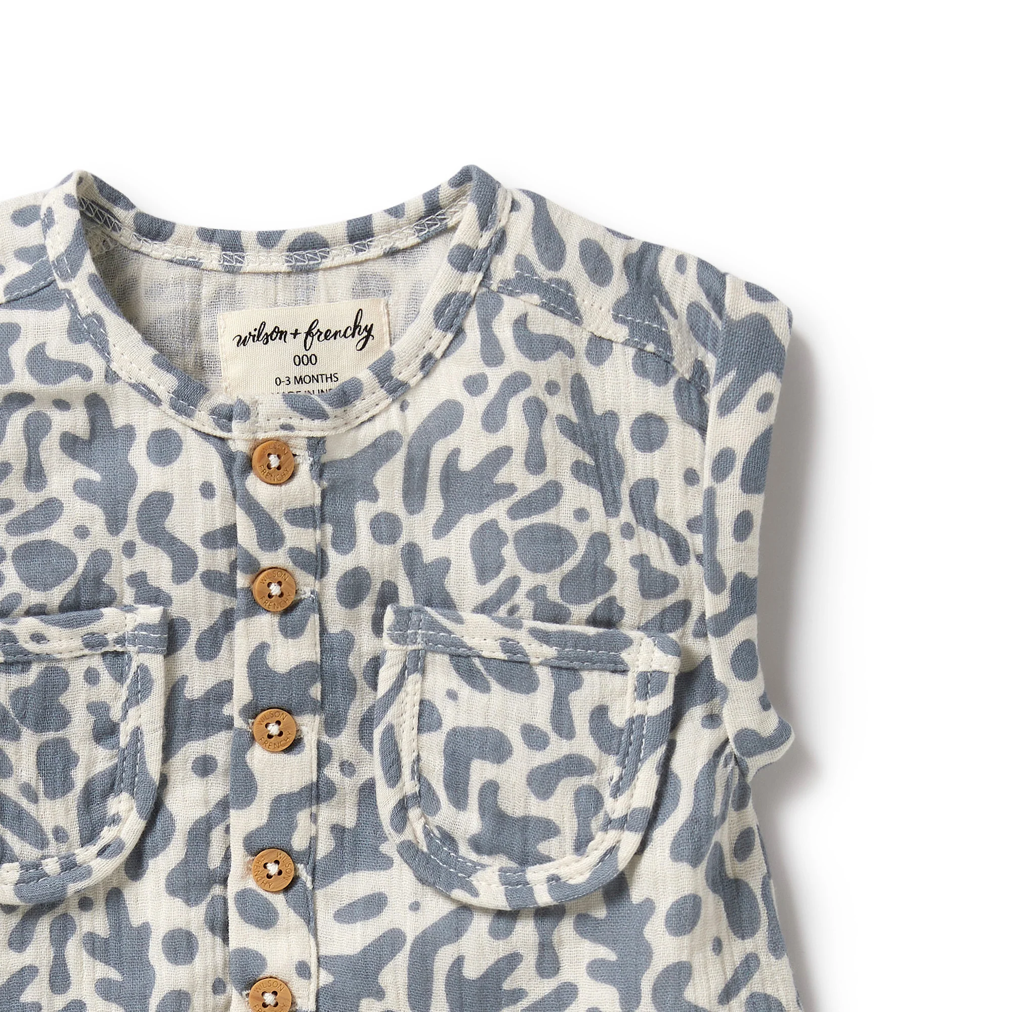 Wilson and Frenchy Blue Coral Organic Crinkle Growsuit - Image 3