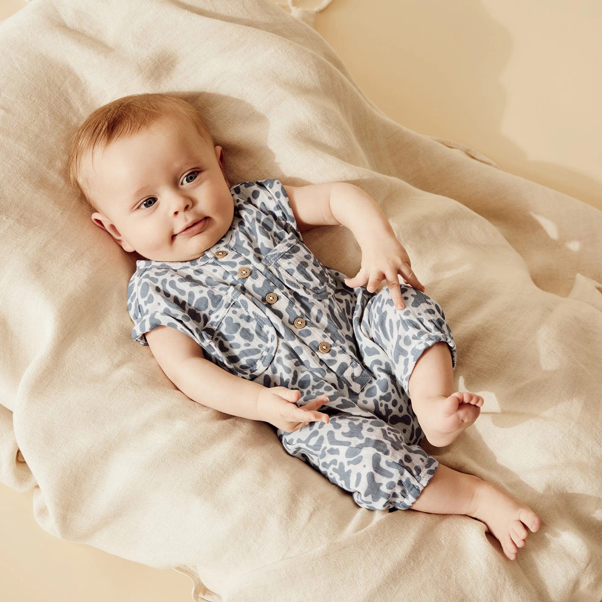 Wilson and Frenchy Blue Coral Organic Crinkle Growsuit - Image 5