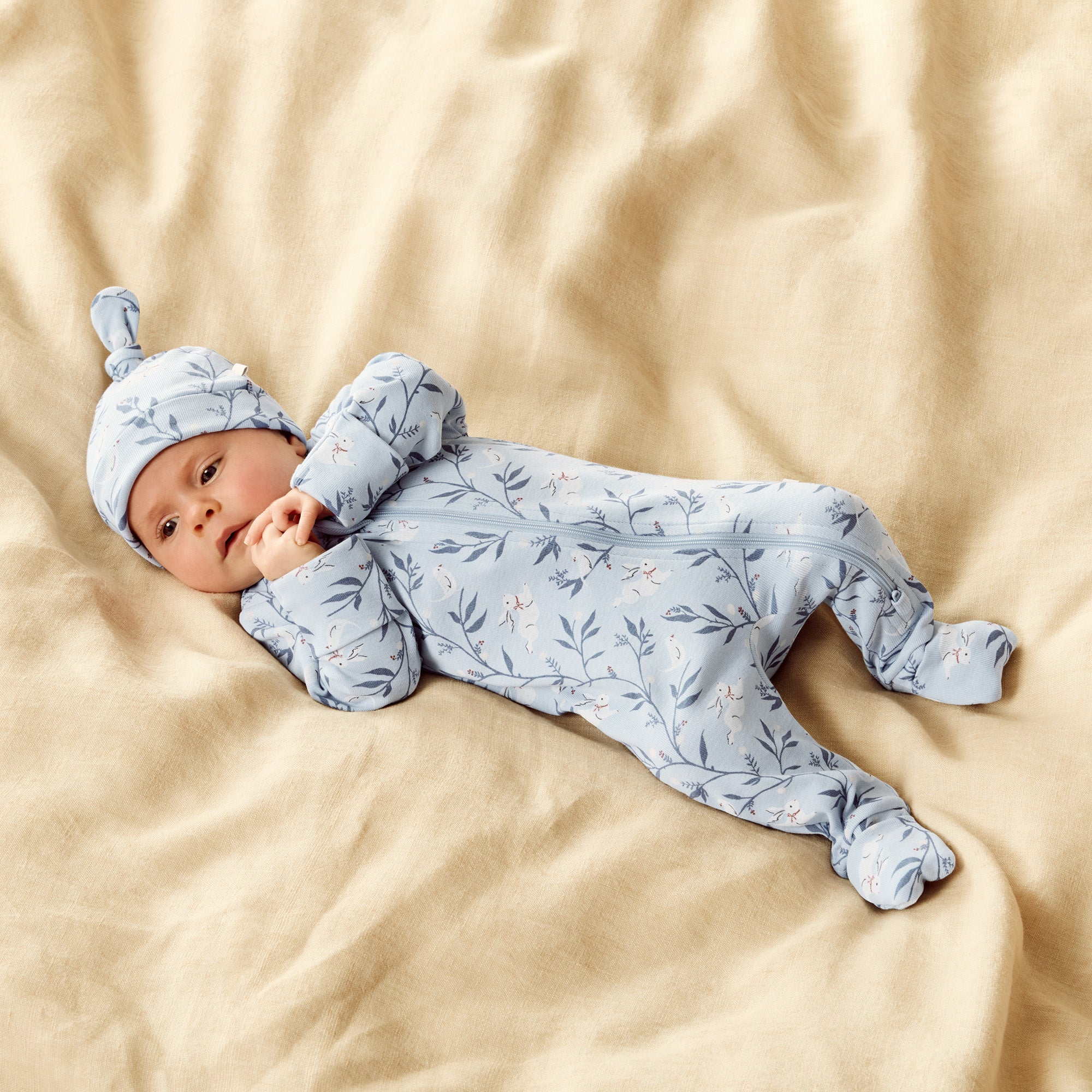 Bunny Whistle Organic Zipsuit With Feet - Image 4