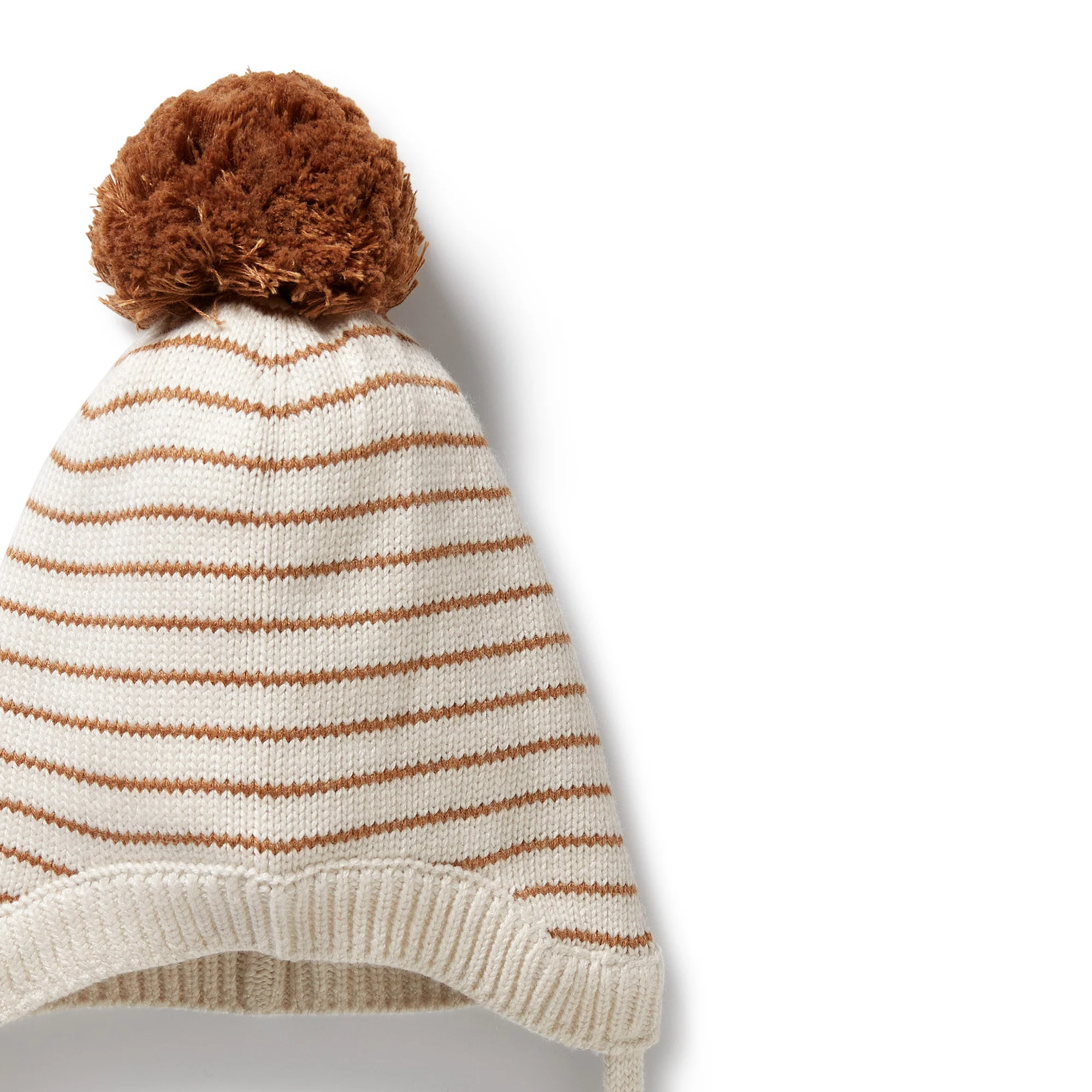 Wilson & Frenchy - Cinnamon Stripe Organic Knitted Stripe Bonnet - Image 2