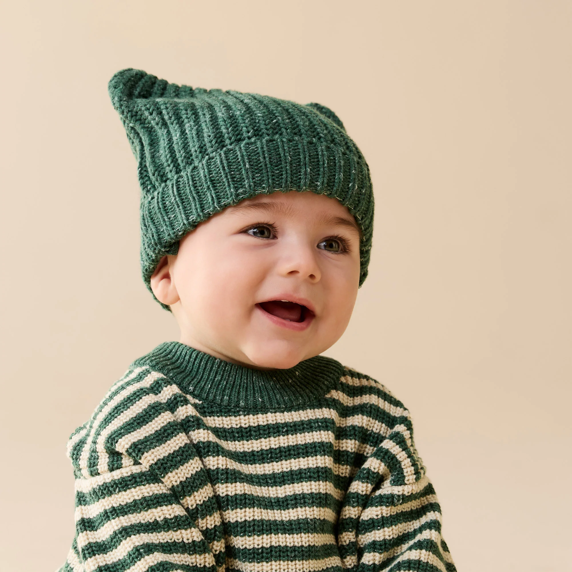 Clover Organic Knitted Bear Hat - Image 2