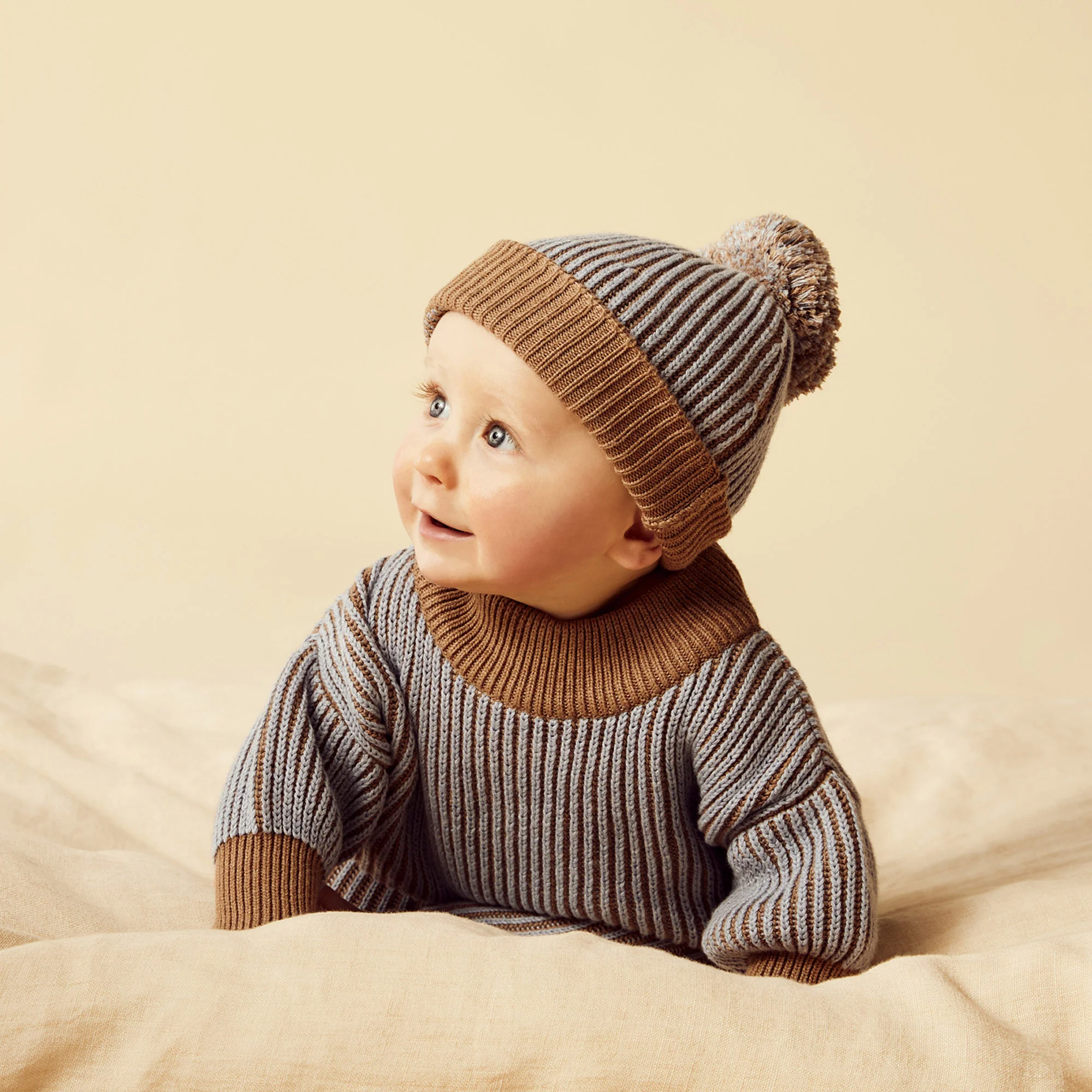 Wilson & Frenchy - Coco Blue Speckle Organic Knitted Ribbed Jumper - Image 2