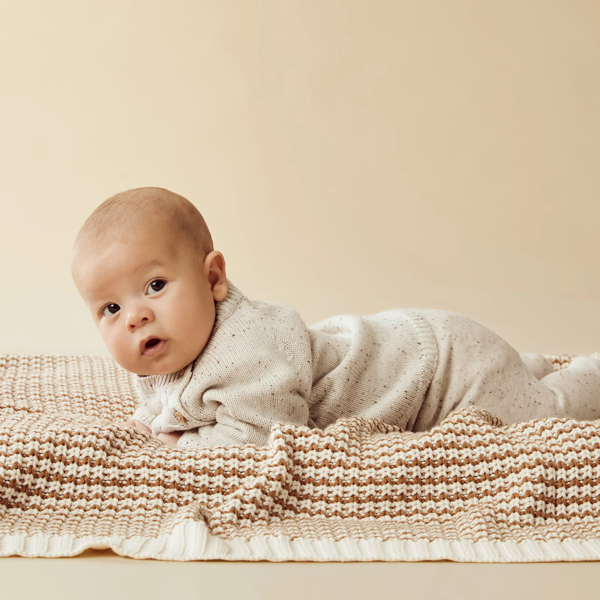 Wilson & Frenchy - Cookie and Cream Organic Knitted Kimono Cardigan - Image 2