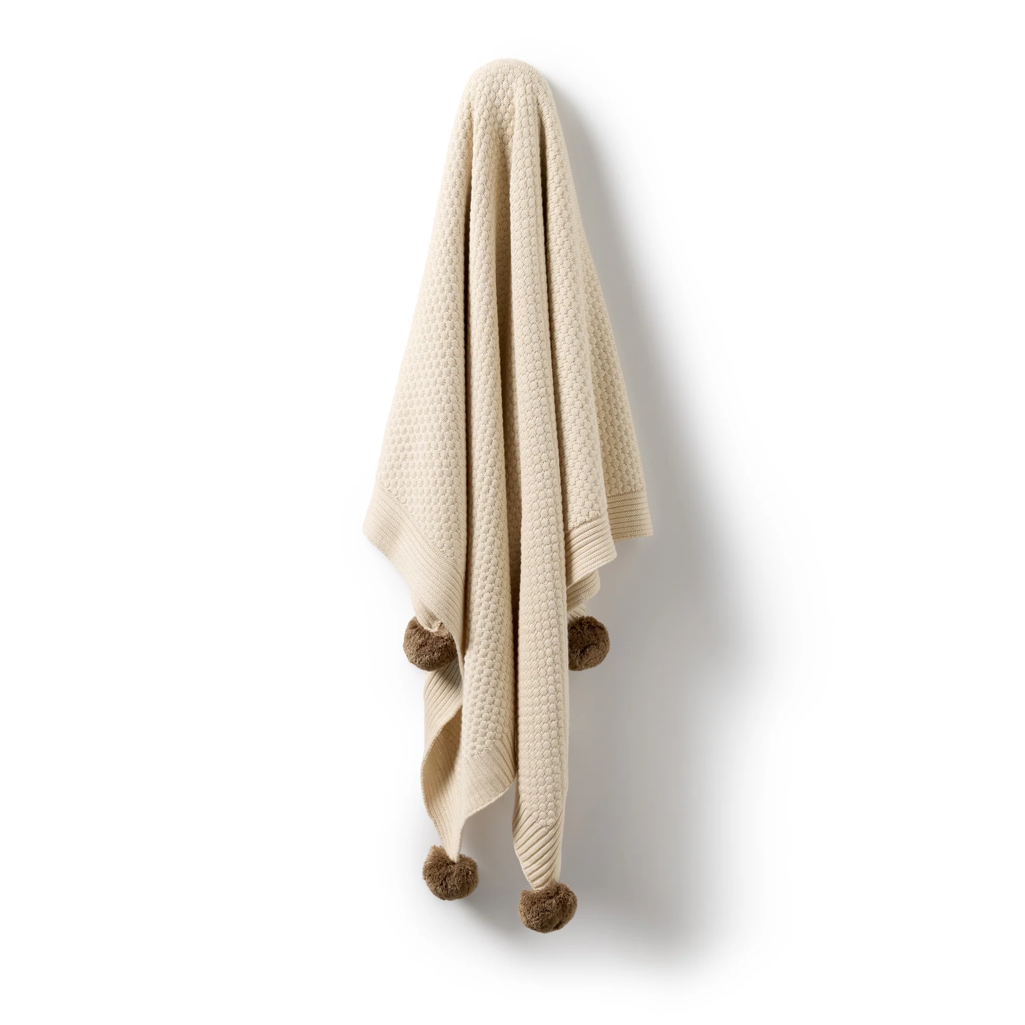 Cream Organic Knitted Bubble Blanket - Image 2