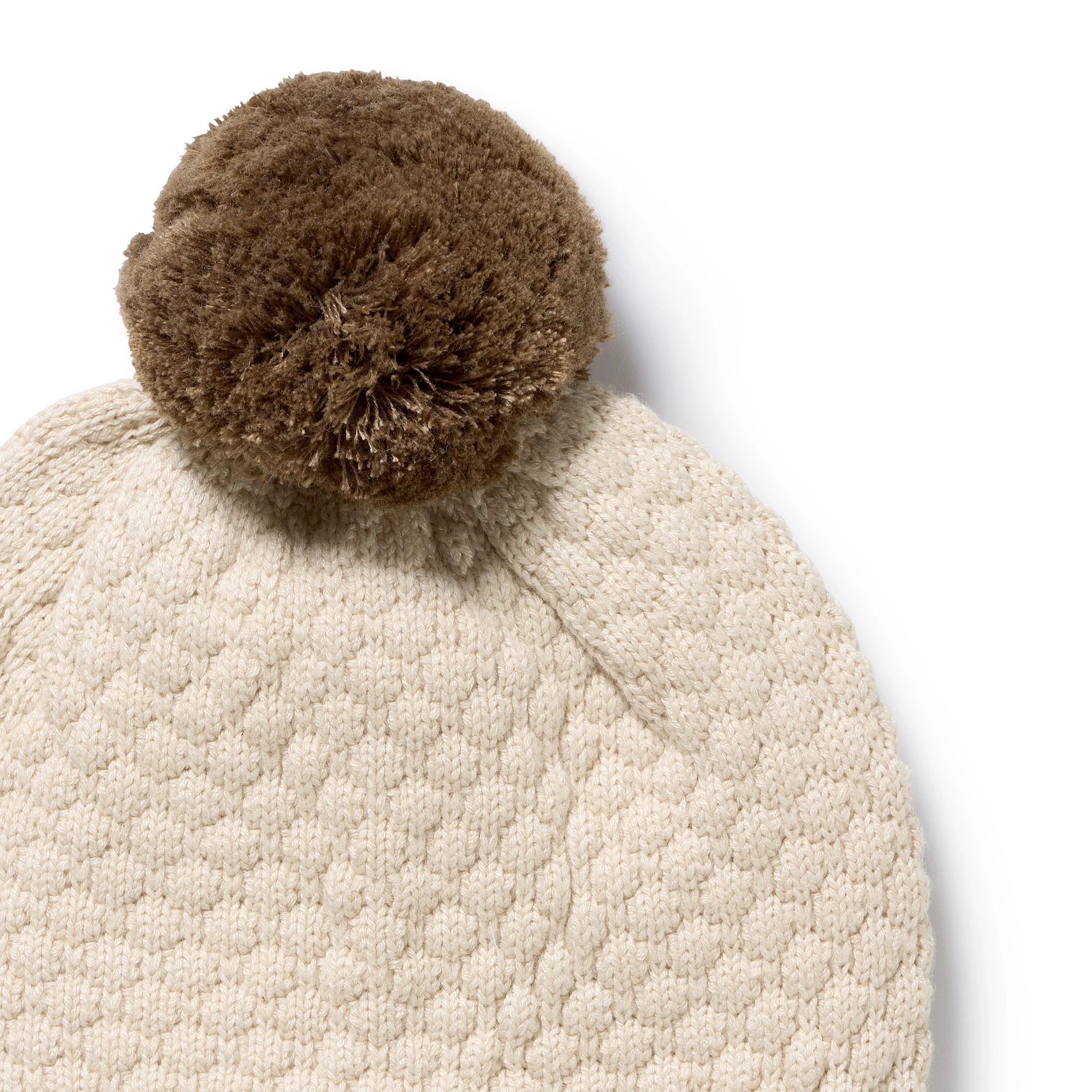Cream Organic Knitted Bubble Hat - Image 3