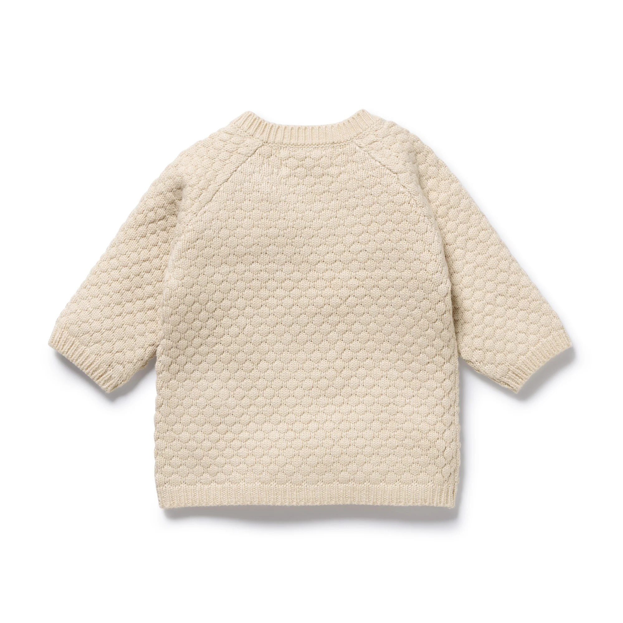 Cream Organic Knitted Bubble Kimono Cardigan - Image 3