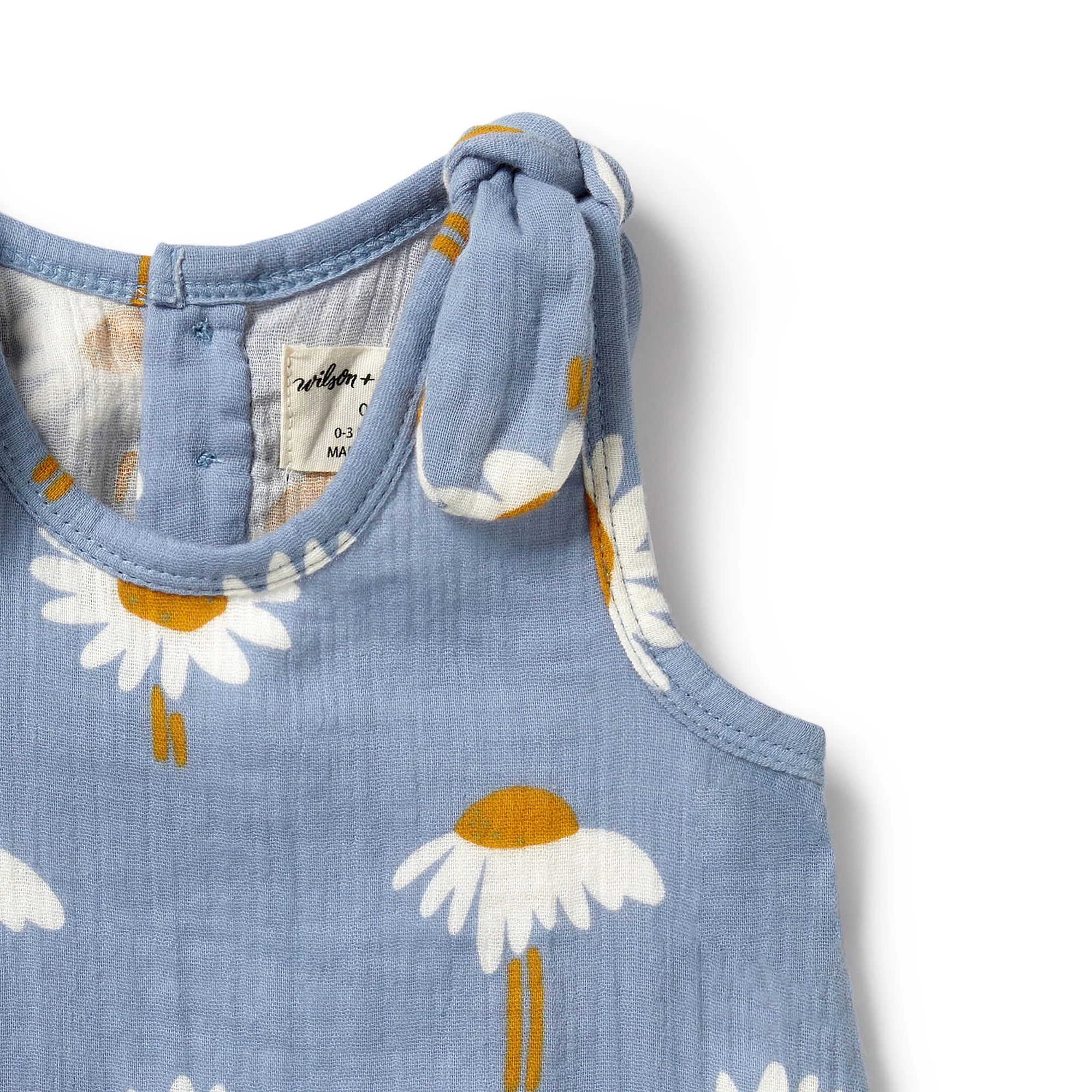 Daisy Floral Organic Crinkle Tie Playsuit - Image 3