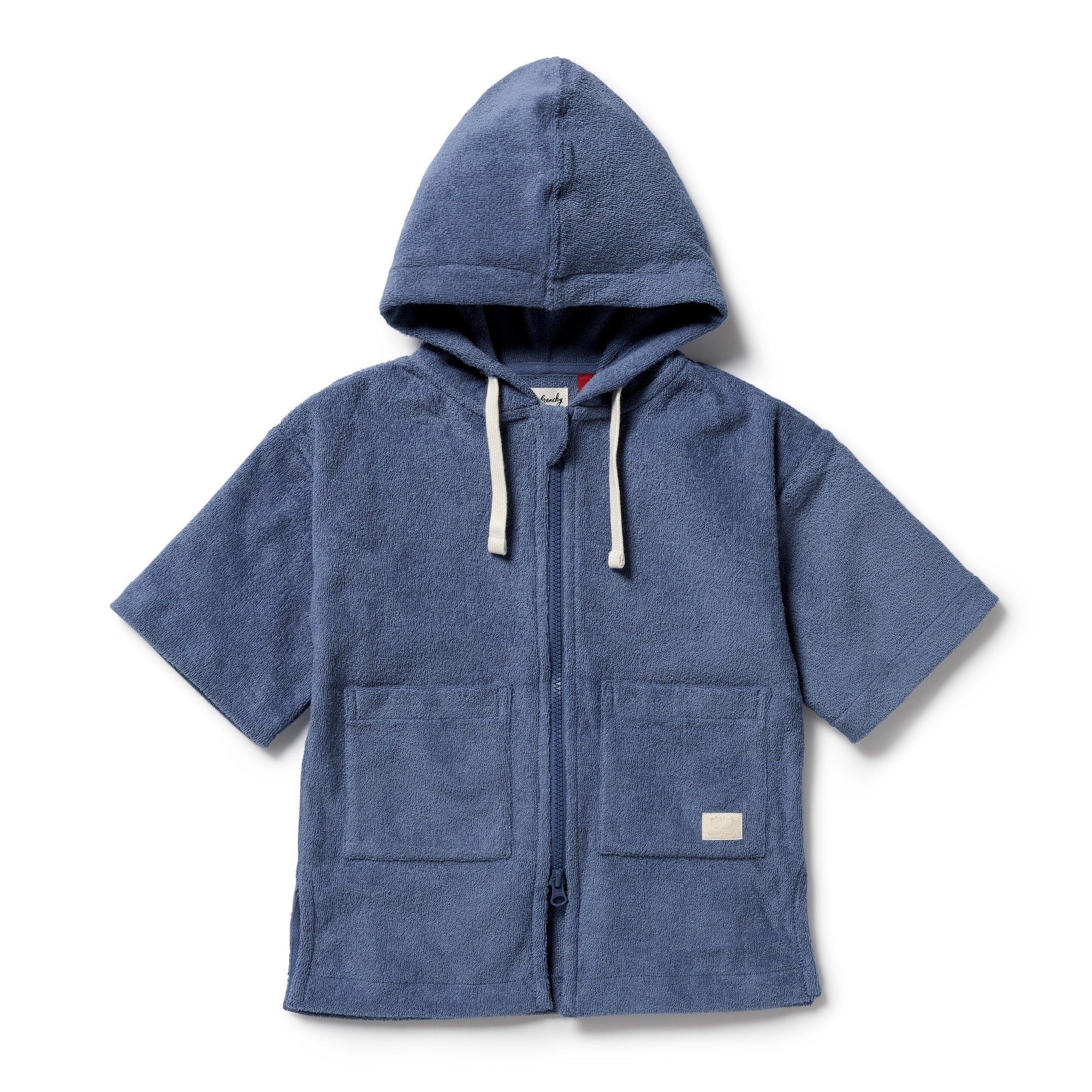 Organic Terry Hooded Towel - Deep Blue