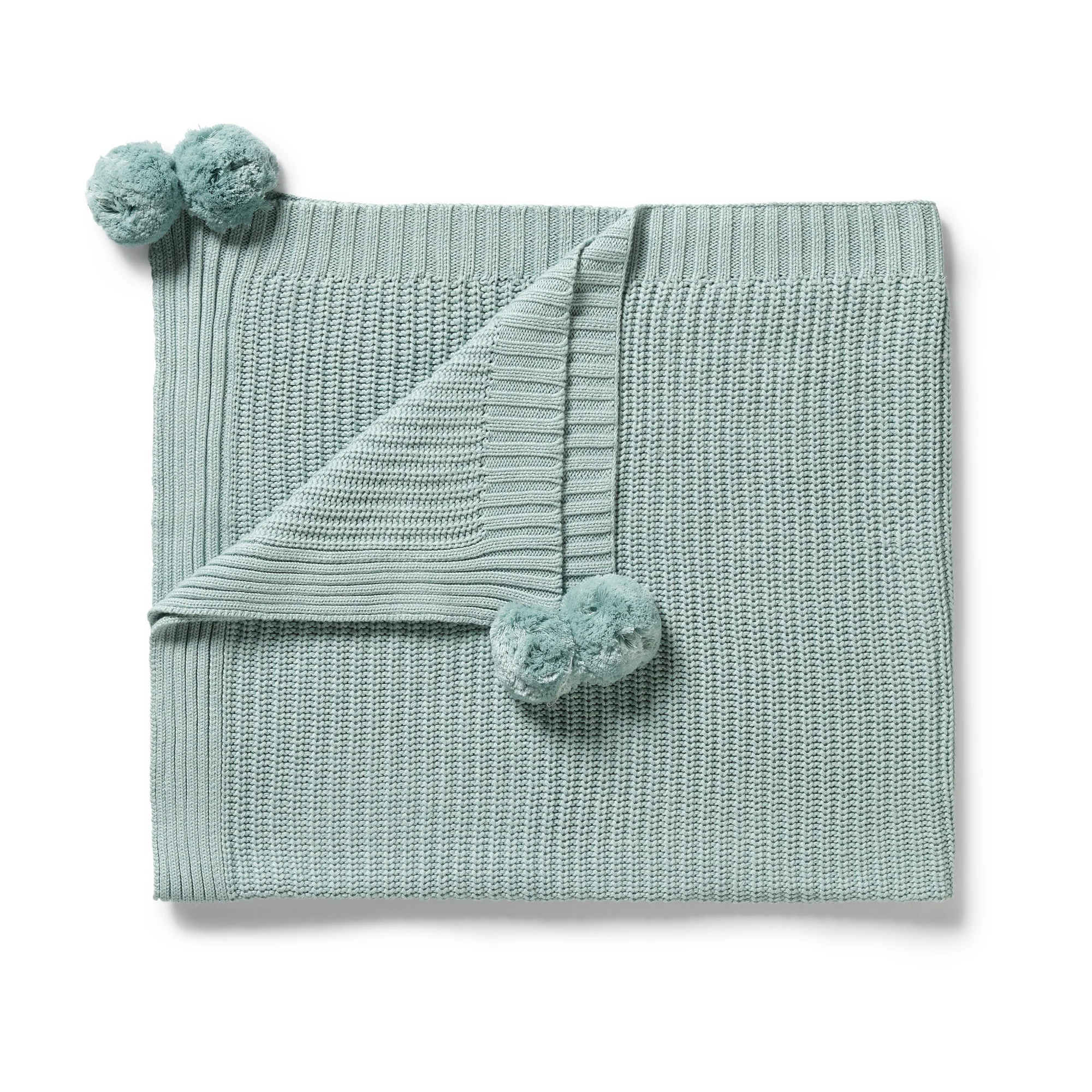 Wilson & Frenchy - Duck Egg Organic Knitted Blanket