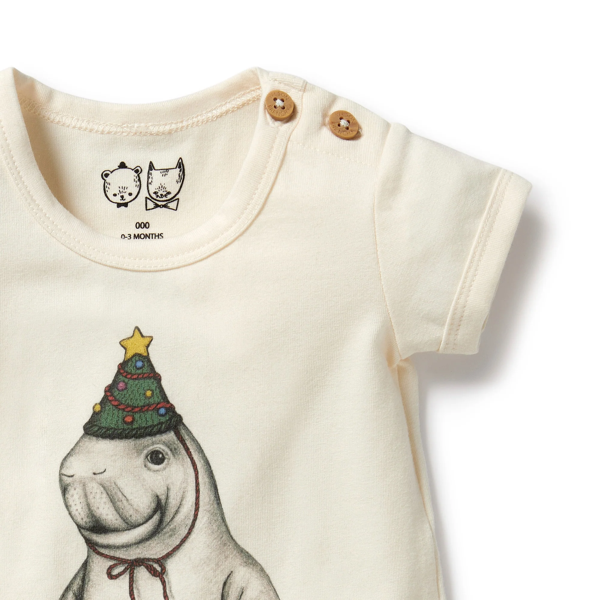 Wilson and Frenchy Dugong Organic Christmas Bodysuit - Image 3