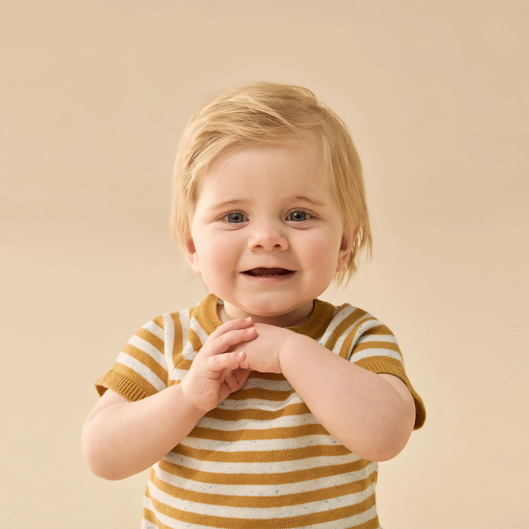 Organic Knitted Set - Golden Wave Stripe - Image 2