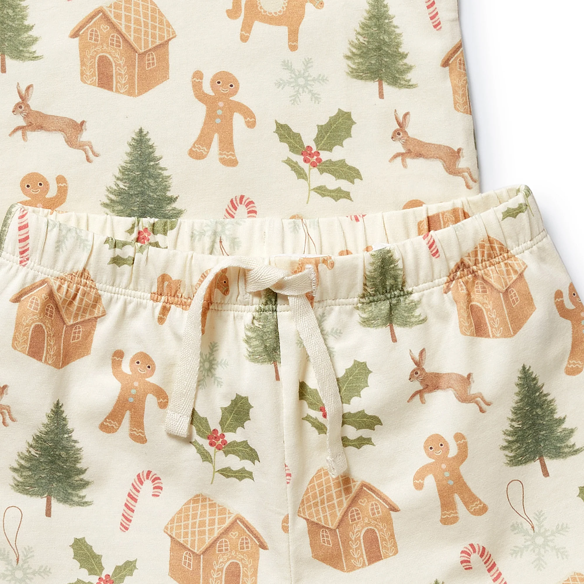 Organic Short Sleeved Pyjamas - Holly Jolly Magic - Image 3
