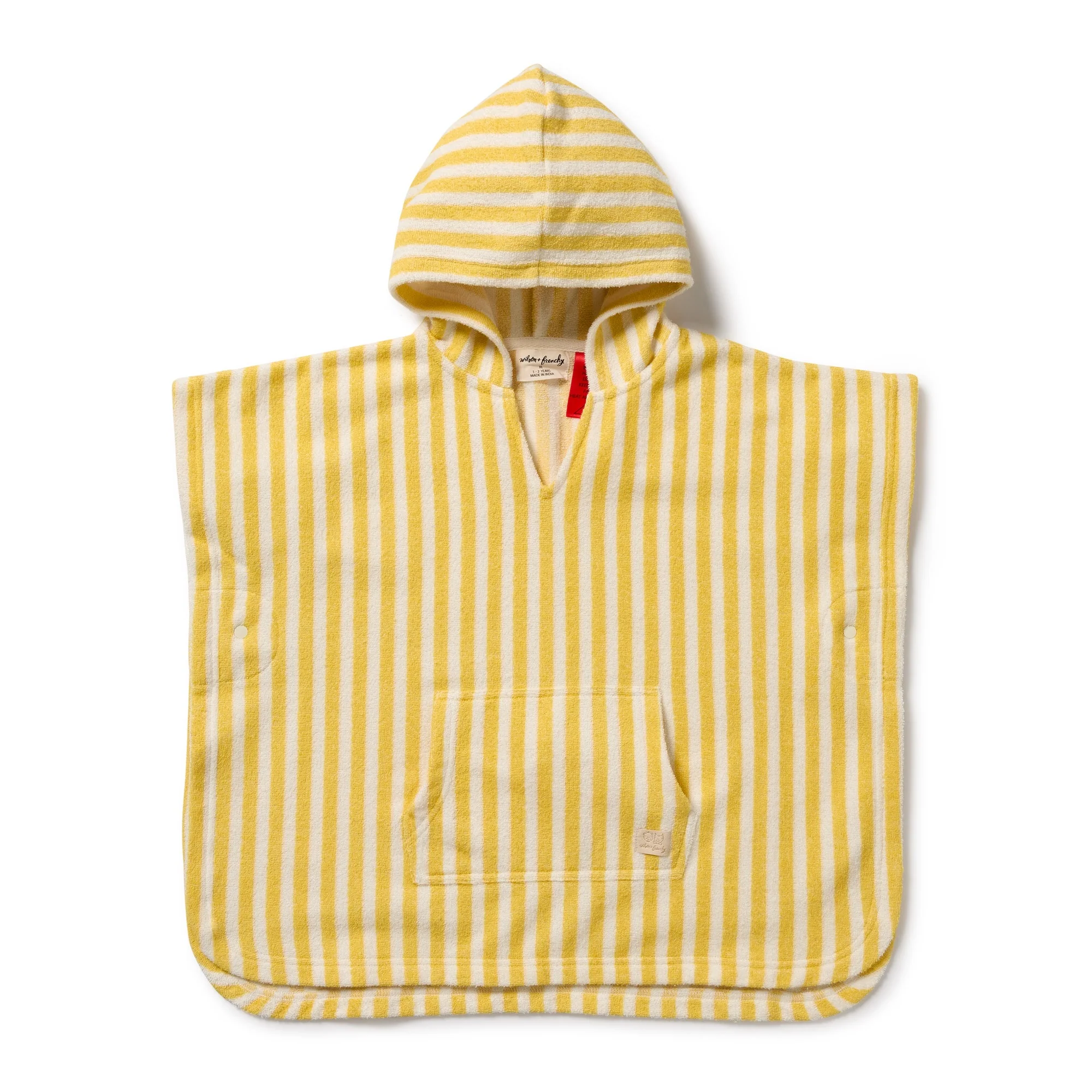 Organic Terry Hooded Poncho - Honey Wave
