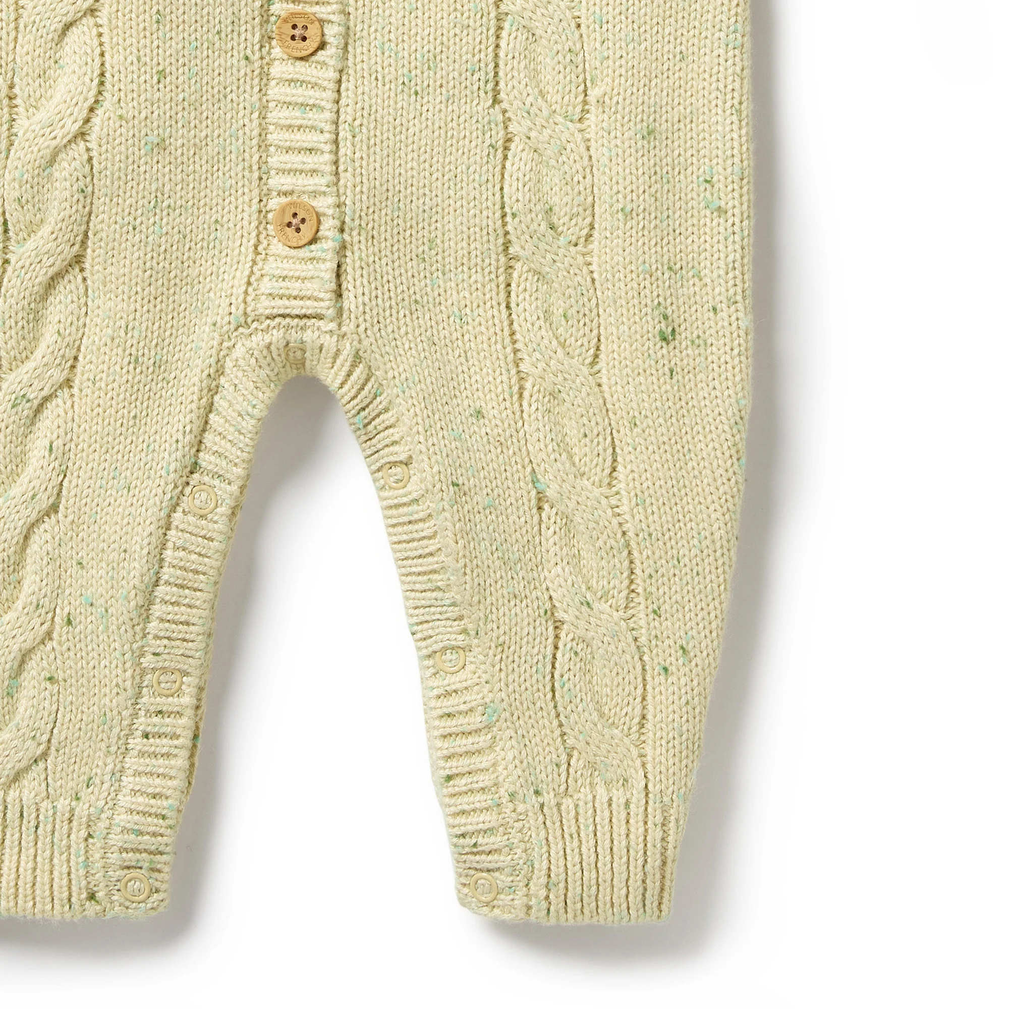 Wilson and Frenchy Knitted Cable Growsuit - Cactus Fleck - Image 4