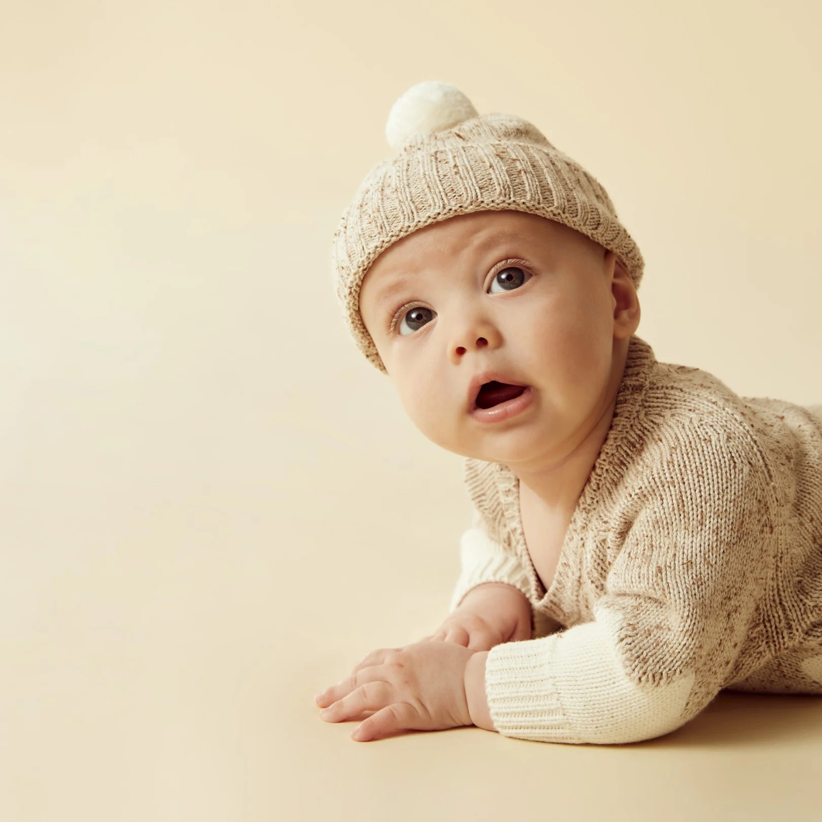 Knitted Jacquard Jumper - Almond Fleck - Image 3