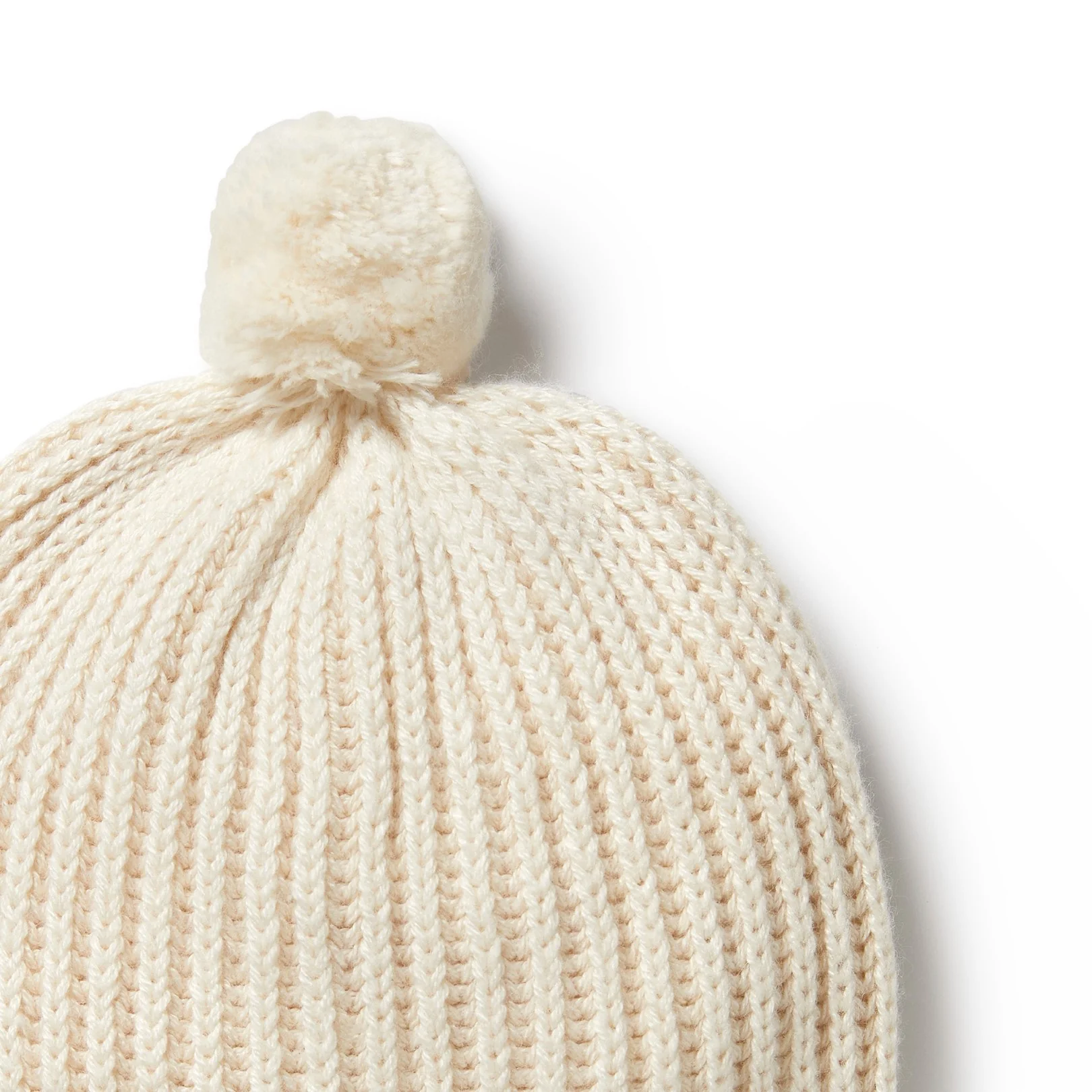 Wilson and Frenchy Knitted Ribbed Hat - Ecru - Image 3