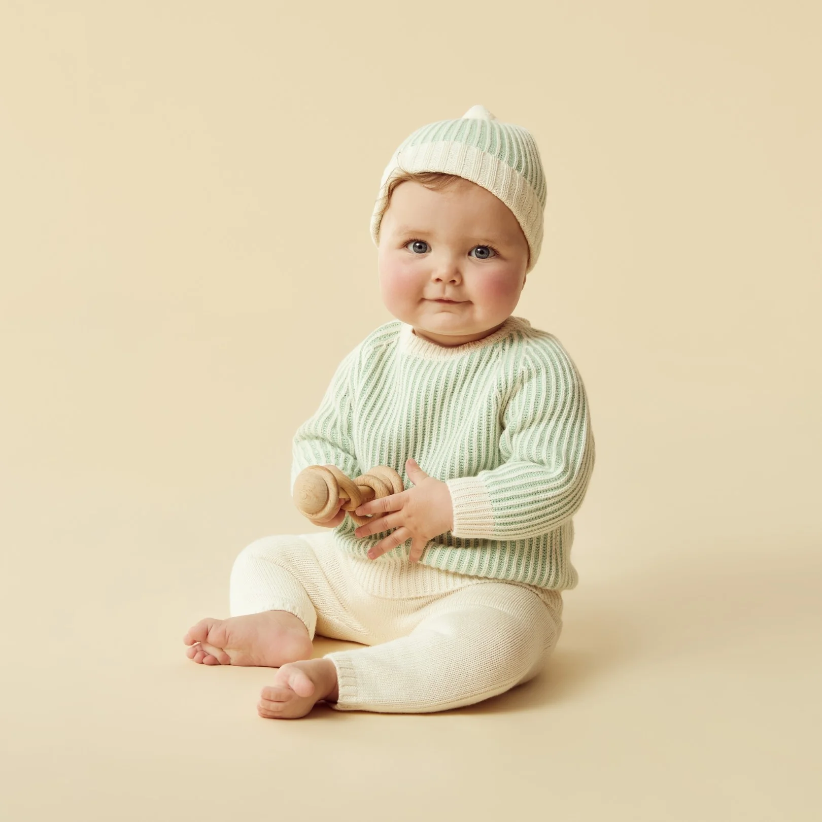 Knitted Ribbed Jumper - Mint Green - Image 2