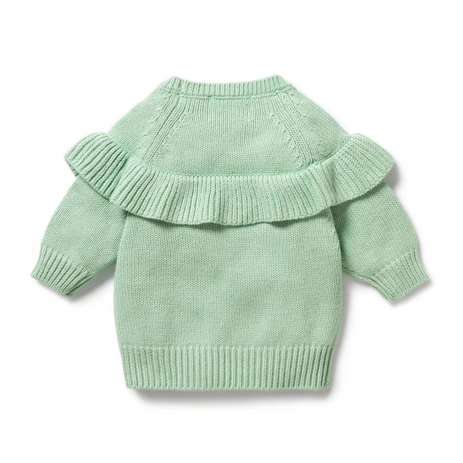 Knitted Ruffle Jumper - Mint Green - Image 6