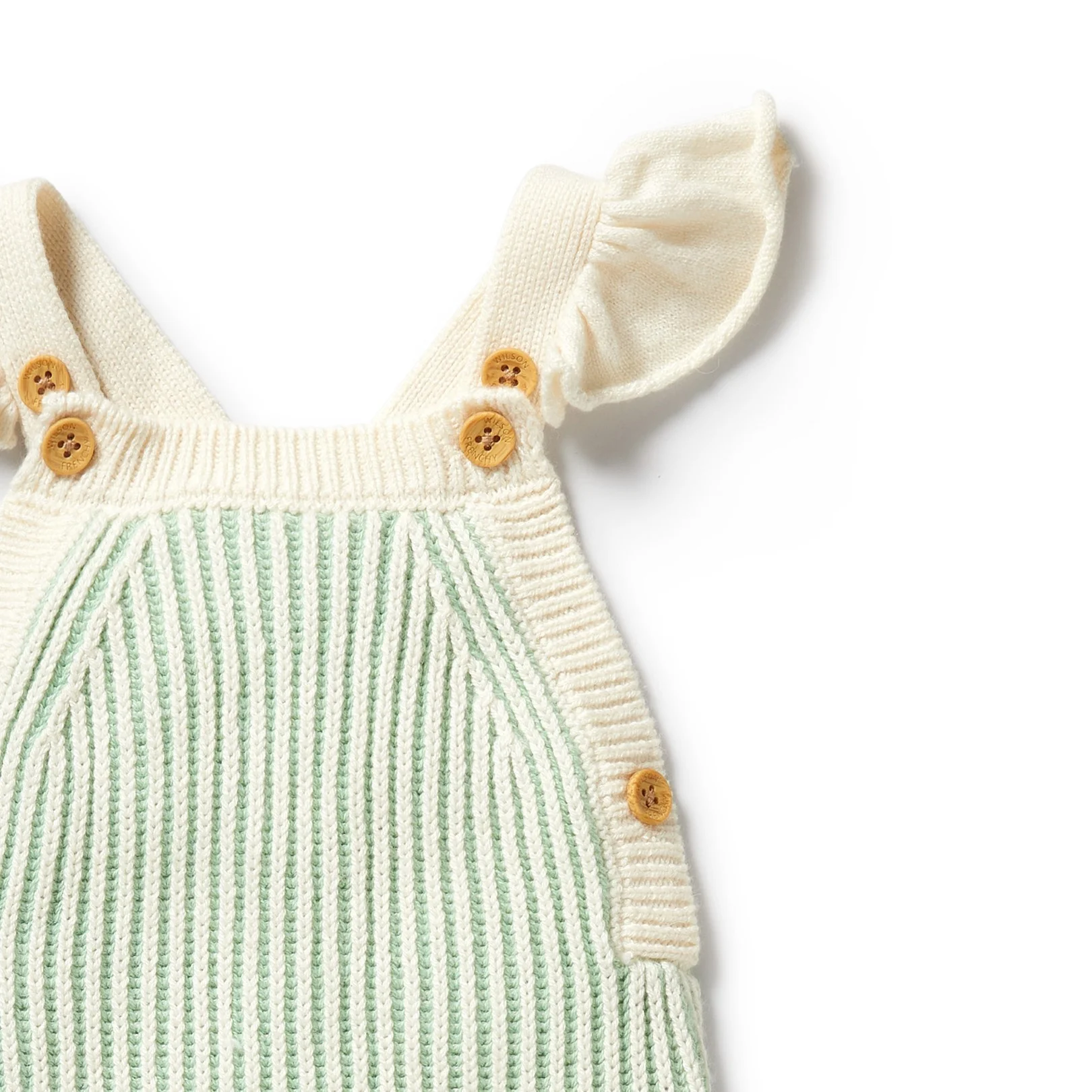Knitted Ruffle Overall - Mint Green - Image 3