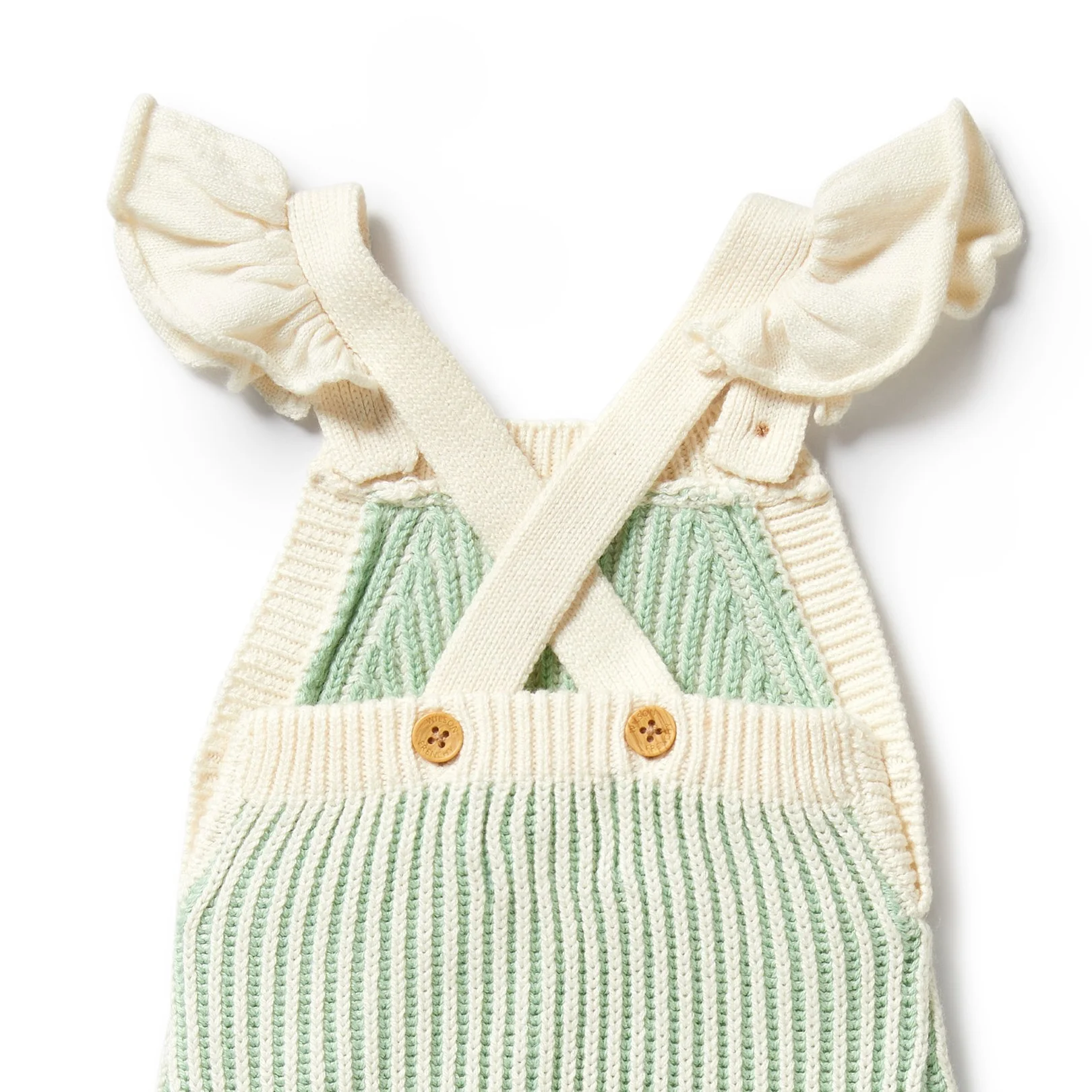 Knitted Ruffle Overall - Mint Green - Image 4