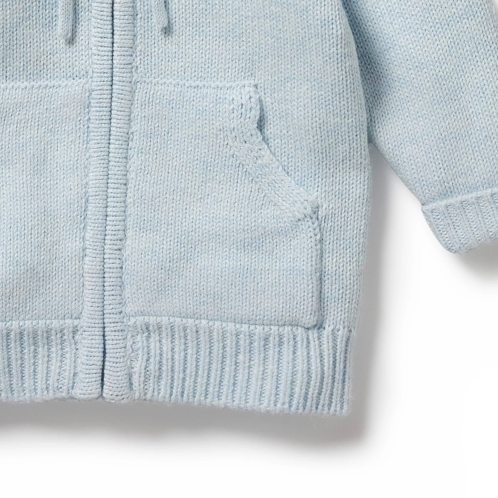 Knitted Zipped Jacket - Bluebell Fleck - Image 3