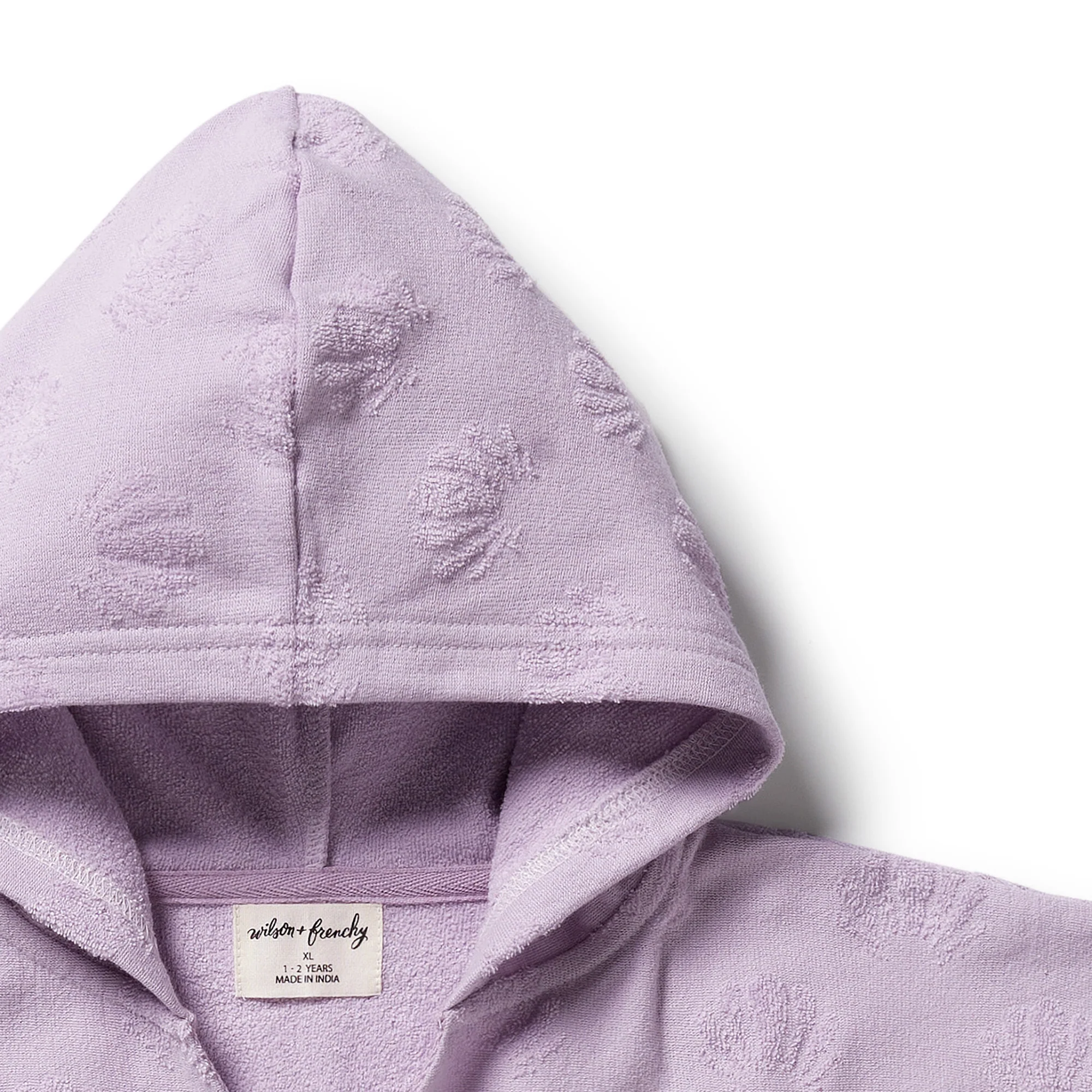 Organic Terry Hooded Poncho - Lavender Shells - Image 2