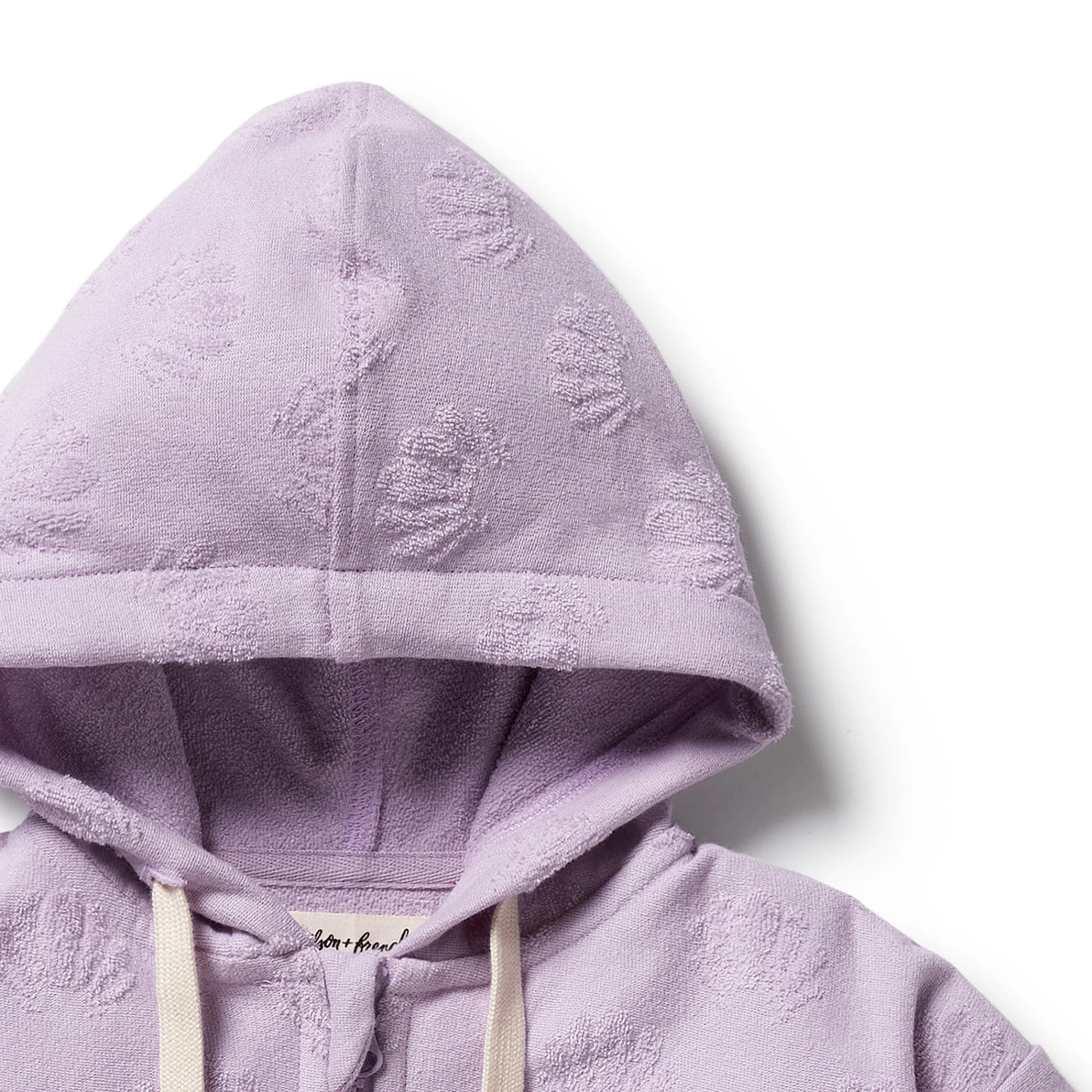 Organic Terry Hooded Towel - Lavender Shells - Image 2