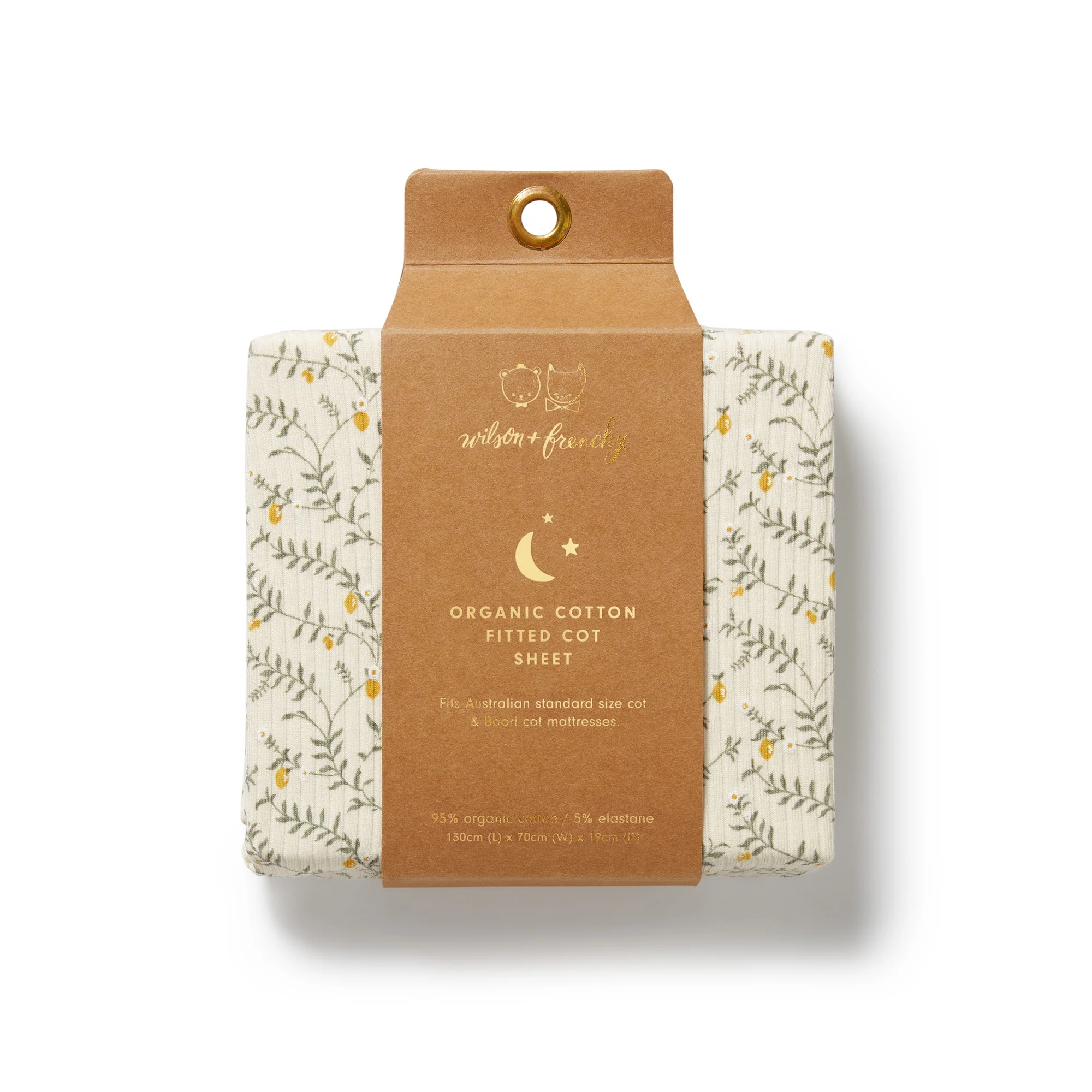 Organic Cot Sheet - Lemon Leaf - Image 2