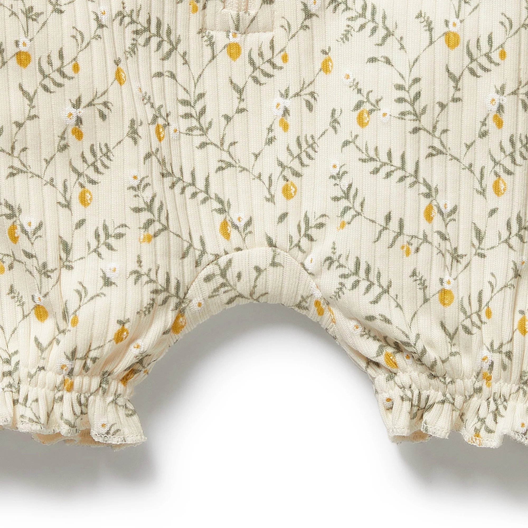 Organic Ruffle Zipsuit - Lemon Leaf - Image 5