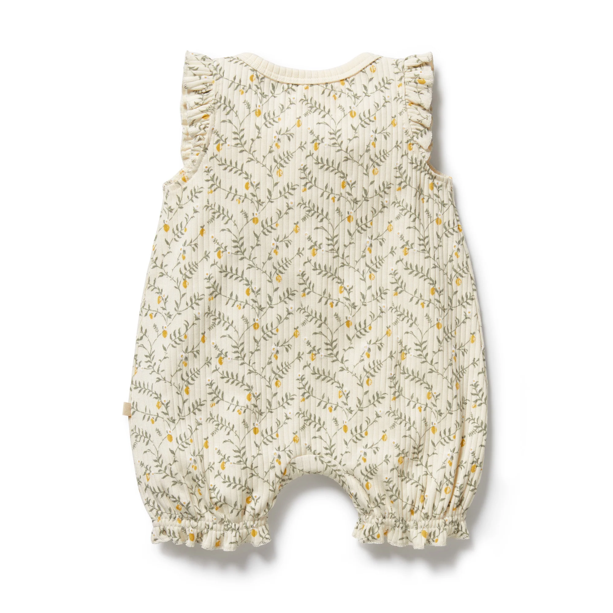 Organic Ruffle Zipsuit - Lemon Leaf - Image 6