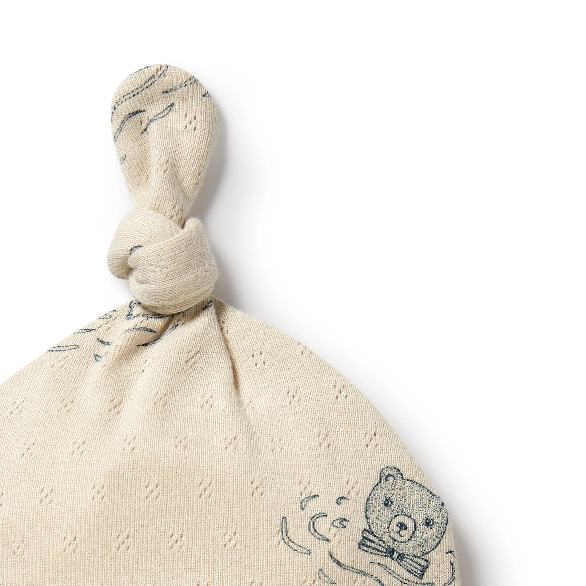 Wilson and Frenchy Little Bear Organic Pointelle Knot Hat - Image 3