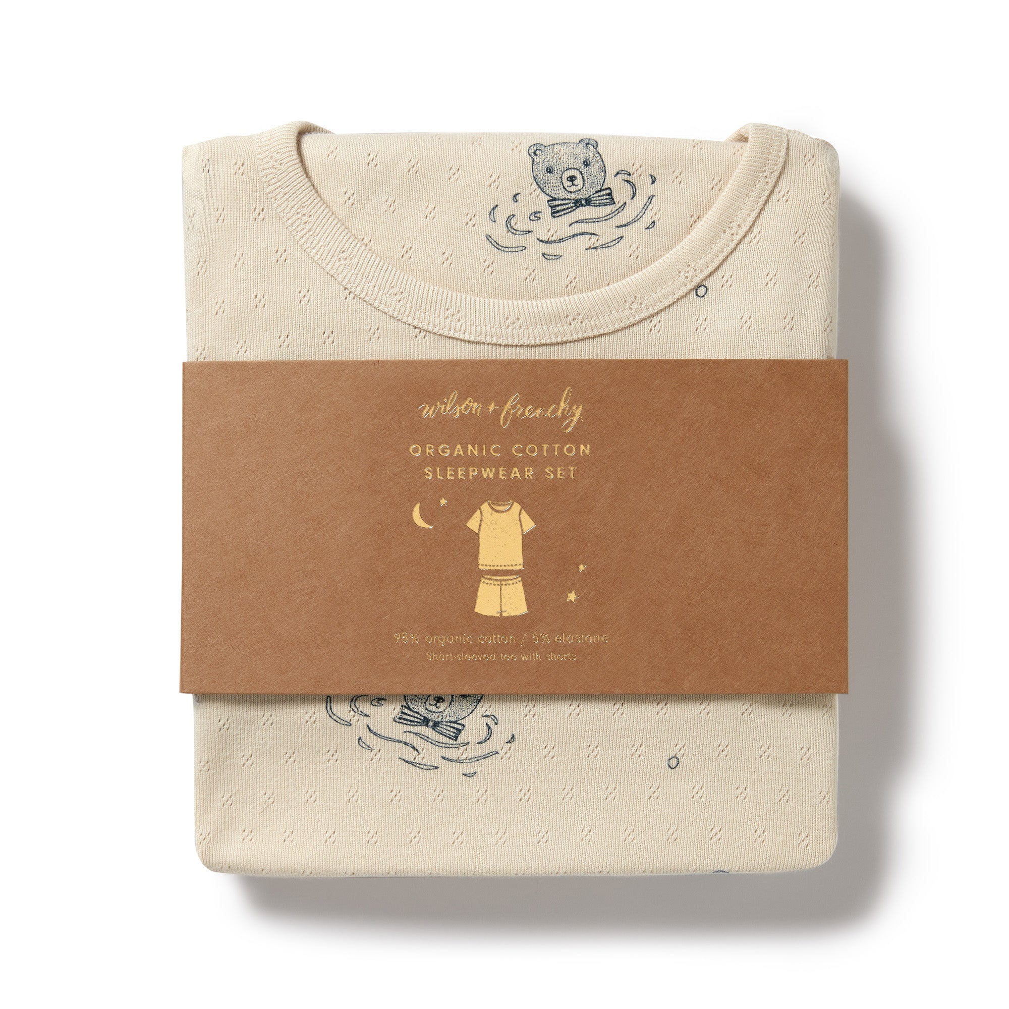 Wilson and Frenchy Little Bear Organic Pointelle Short Sleeved Pyjamas - Image 2