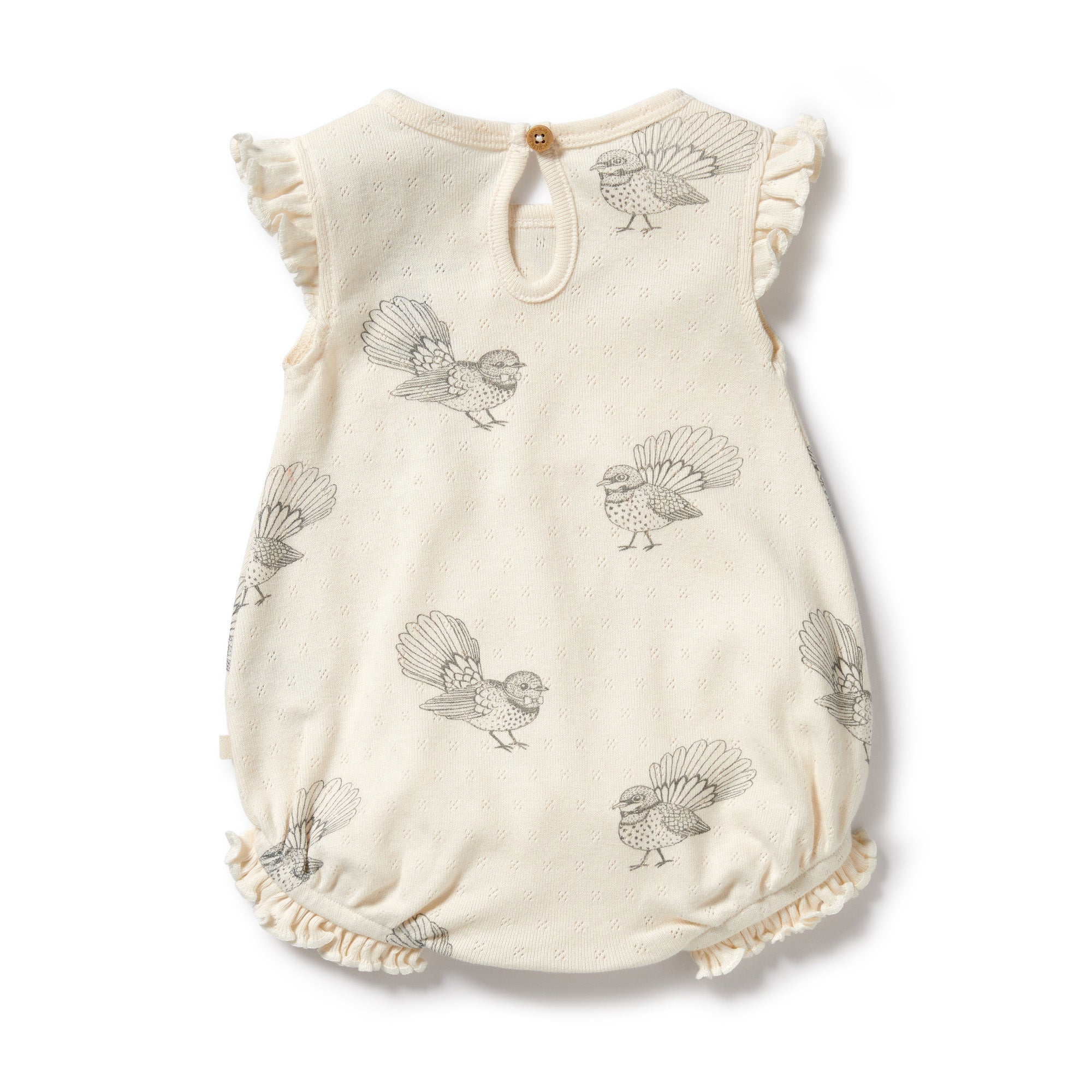 Little Fantail Organic Pointelle Ruffle Growsuit - Image 2