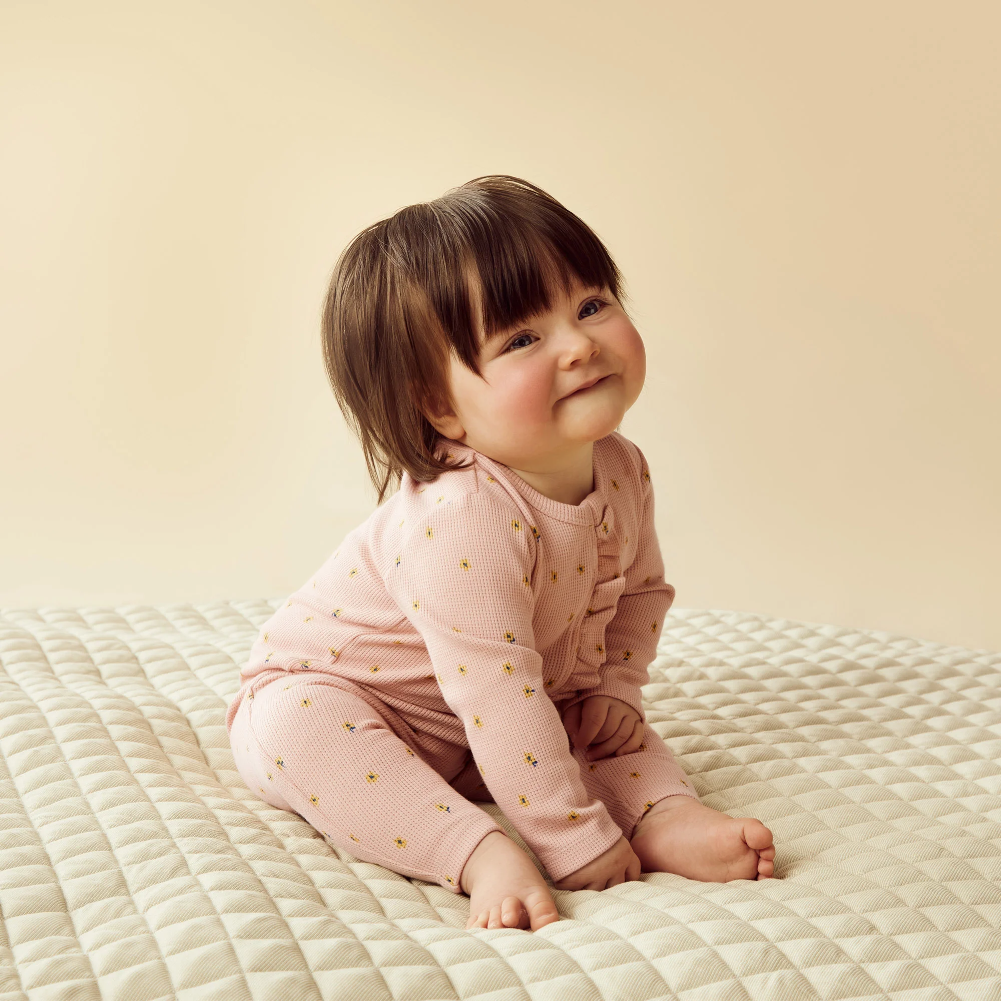 Wilson & Frenchy - Little Fleur Organic Waffle Ruffle Zipsuit - Image 2